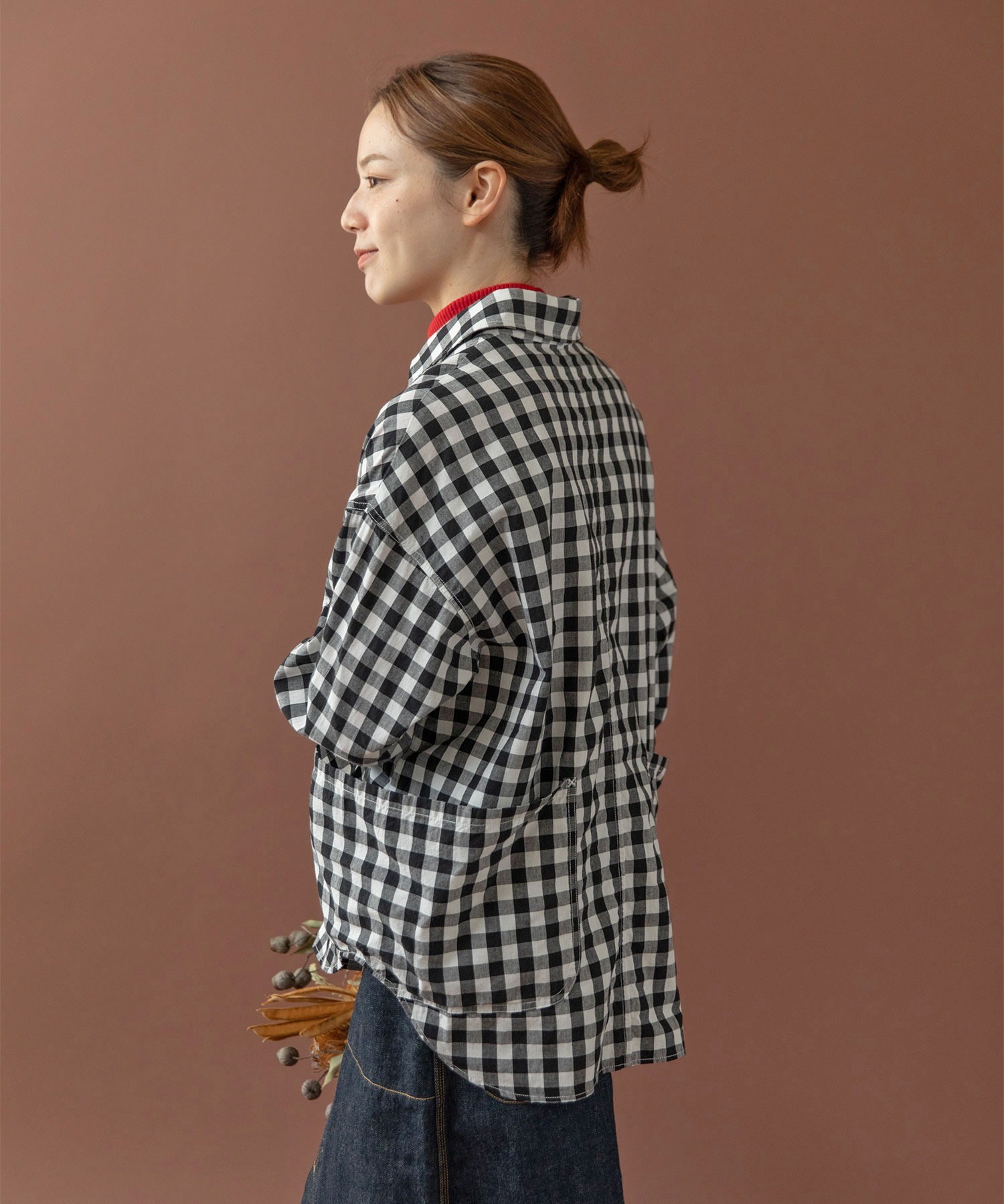 AMBIDEX Store ○ギンガムチェック ガーデンシャツ(F クロ): PAR ICI