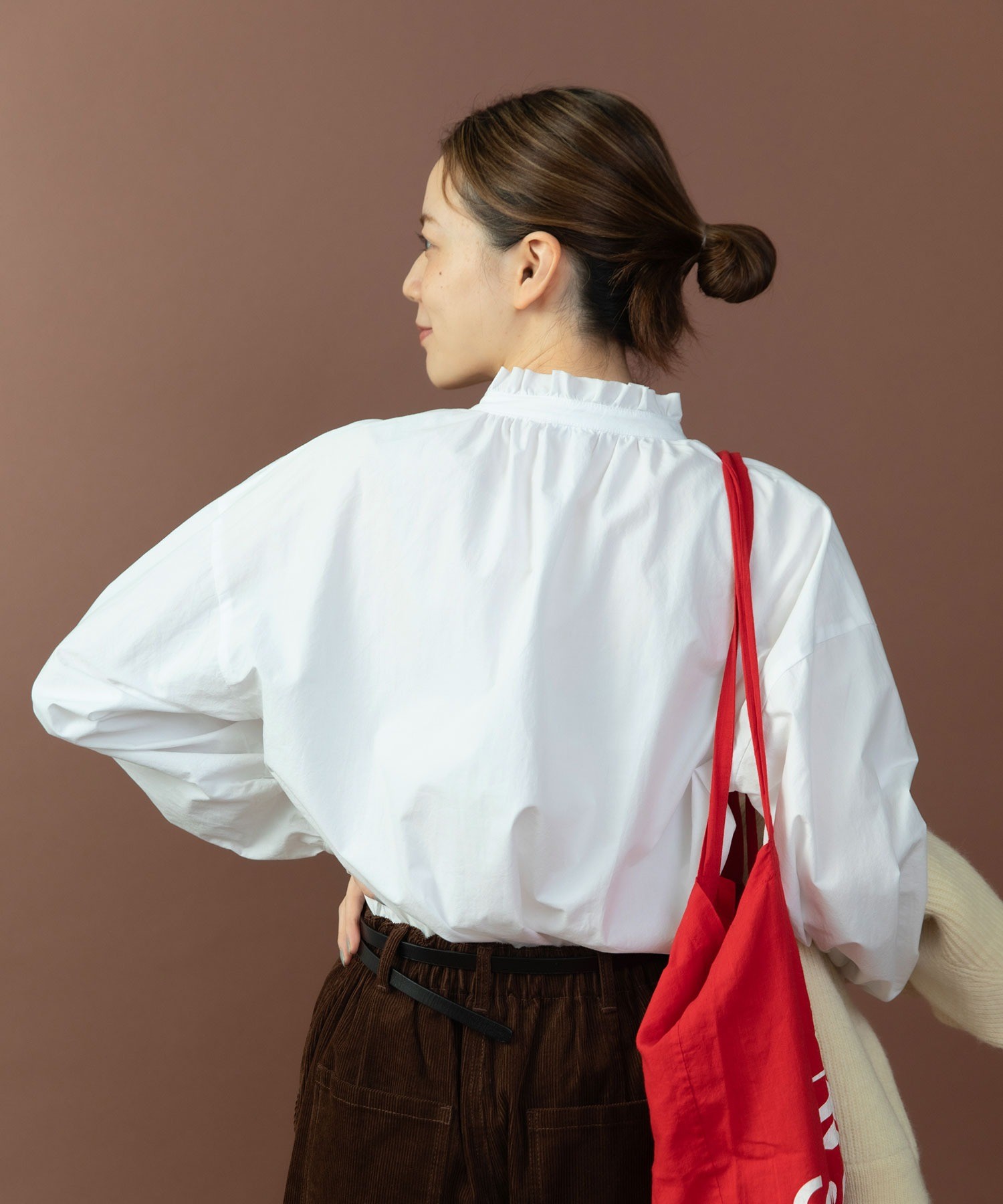 AMBIDEX Store △○グランジウォッシュ スタンドフリルブラウス(F