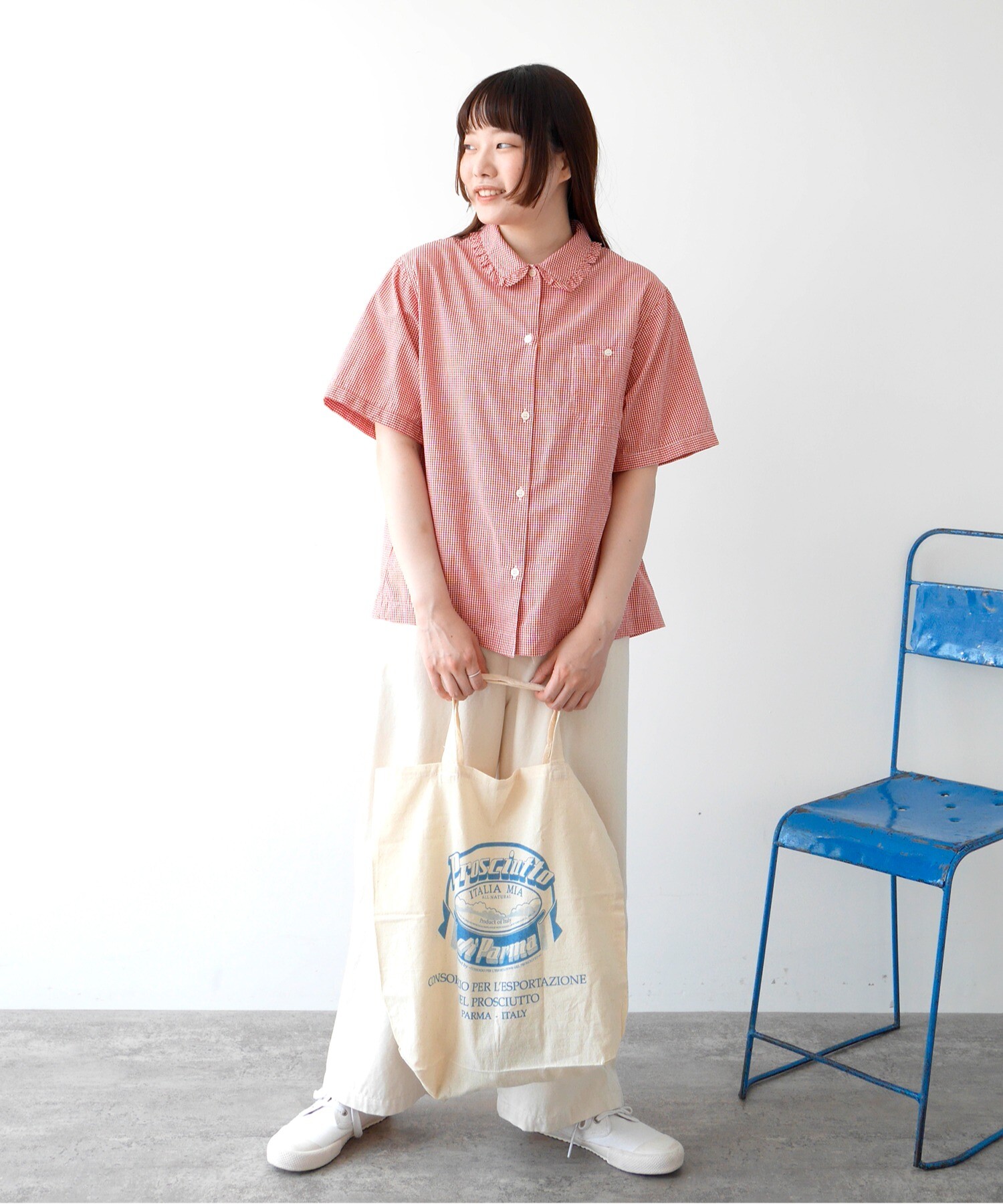 AMBIDEX Store ○【WEB限定カラー】ギンガムチェック/無地 襟フリル