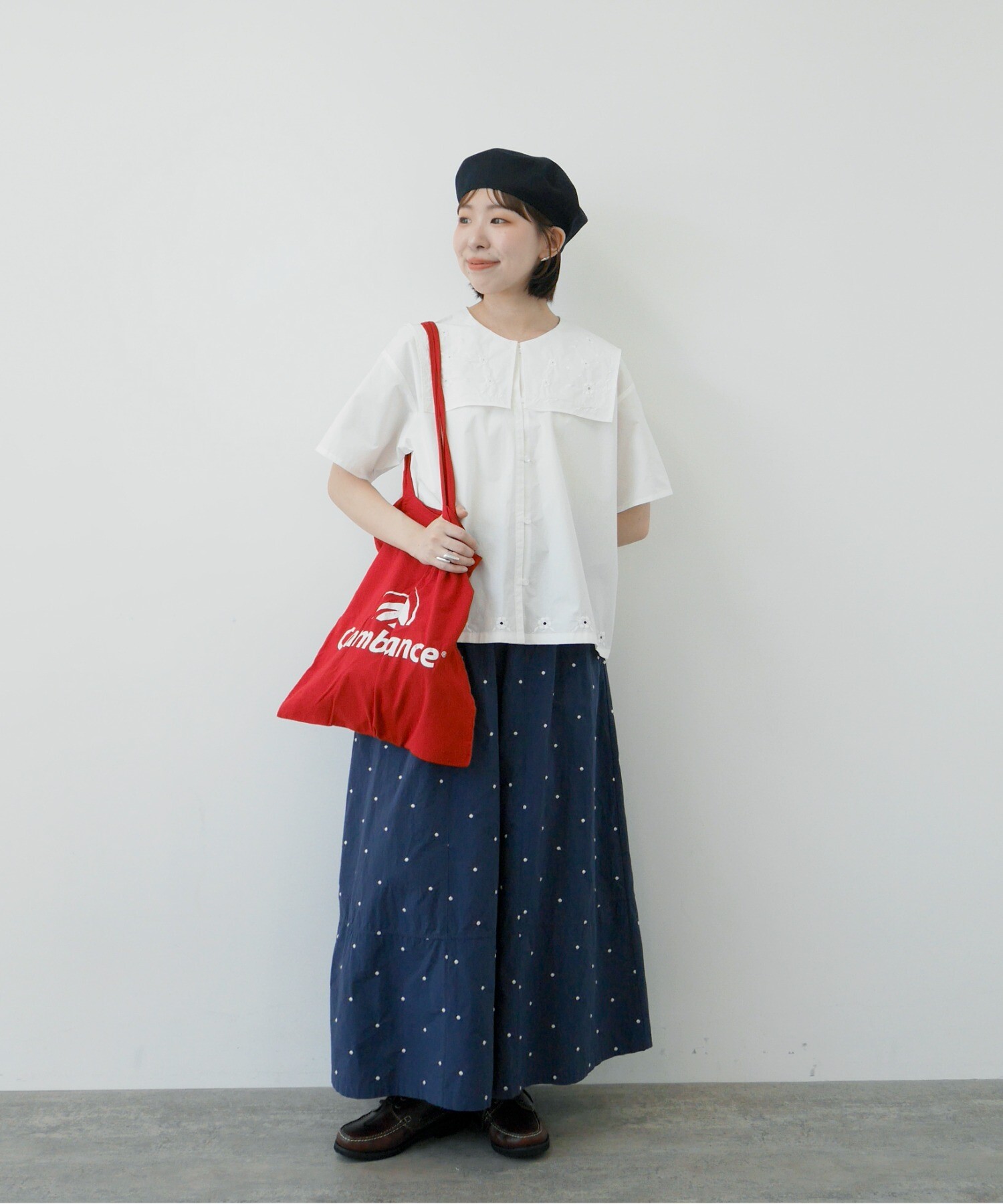 AMBIDEX Store 【予約販売】〇お花カットワーク刺繍セーラーブラウス(F