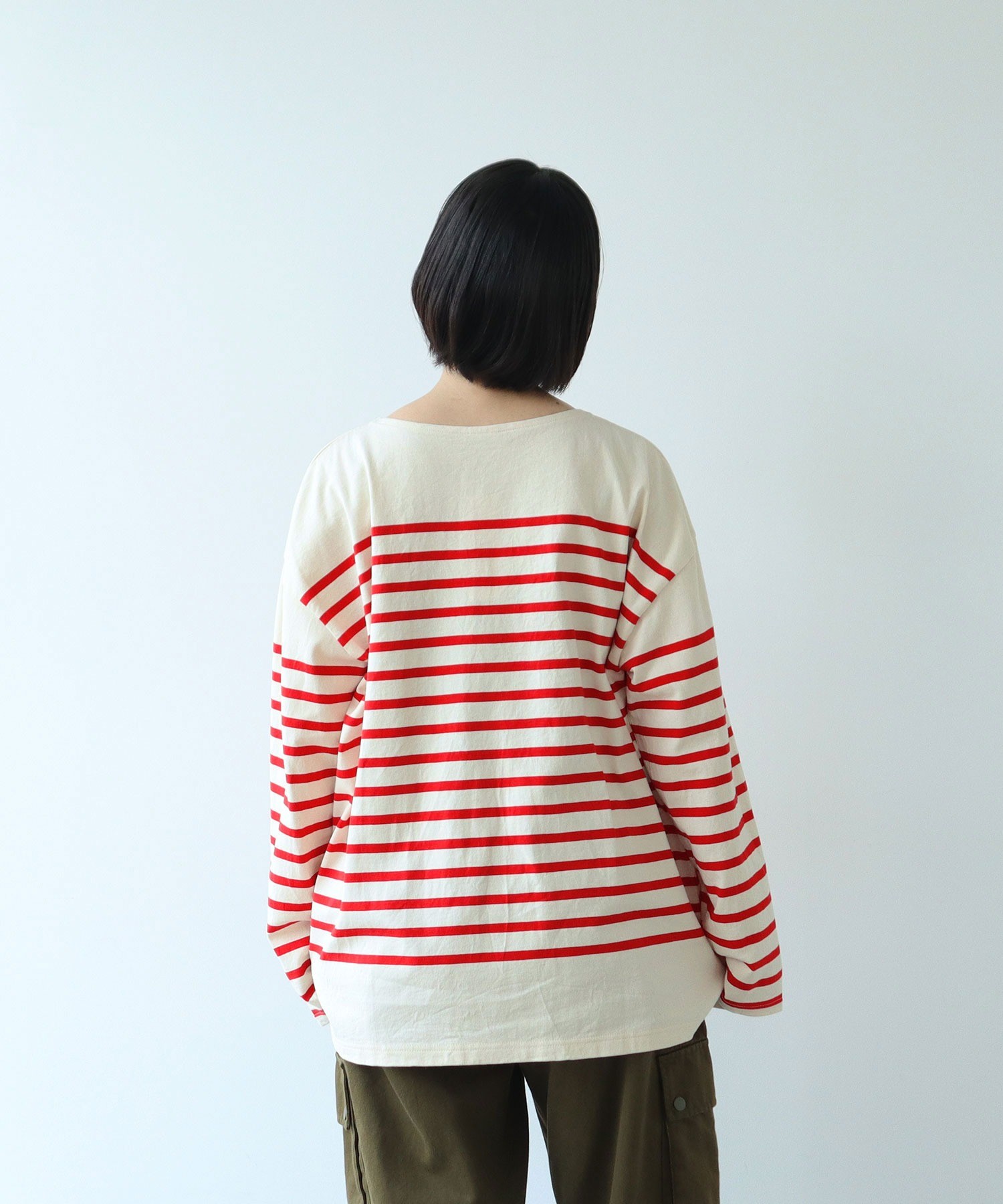 AMBIDEX Store △○パネルボーダー ボートネックプルオーバー(F アオ