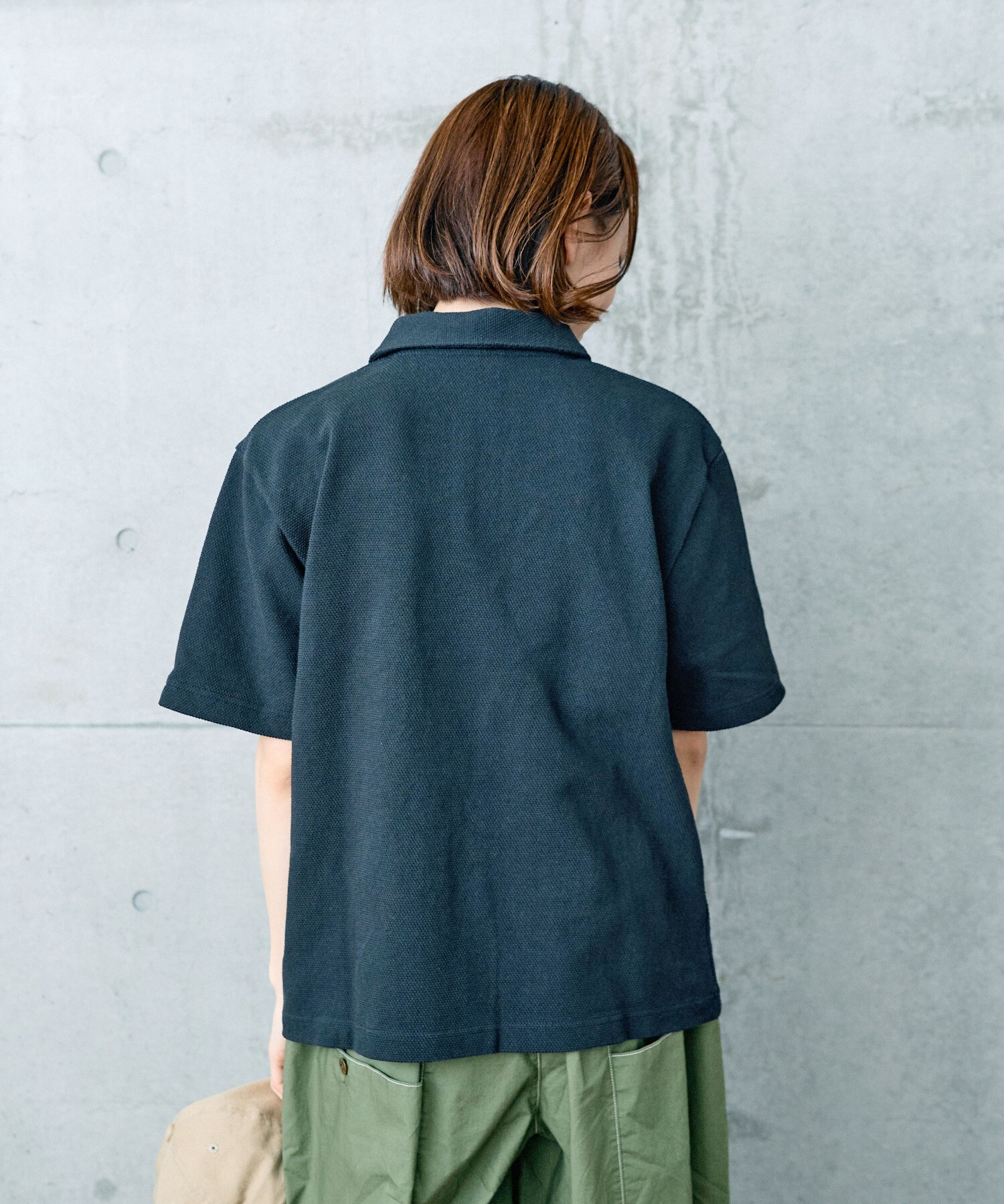 AMBIDEX Store ECOワッフル ボタンダウンポロシャツ(F シロ): PAR ICI