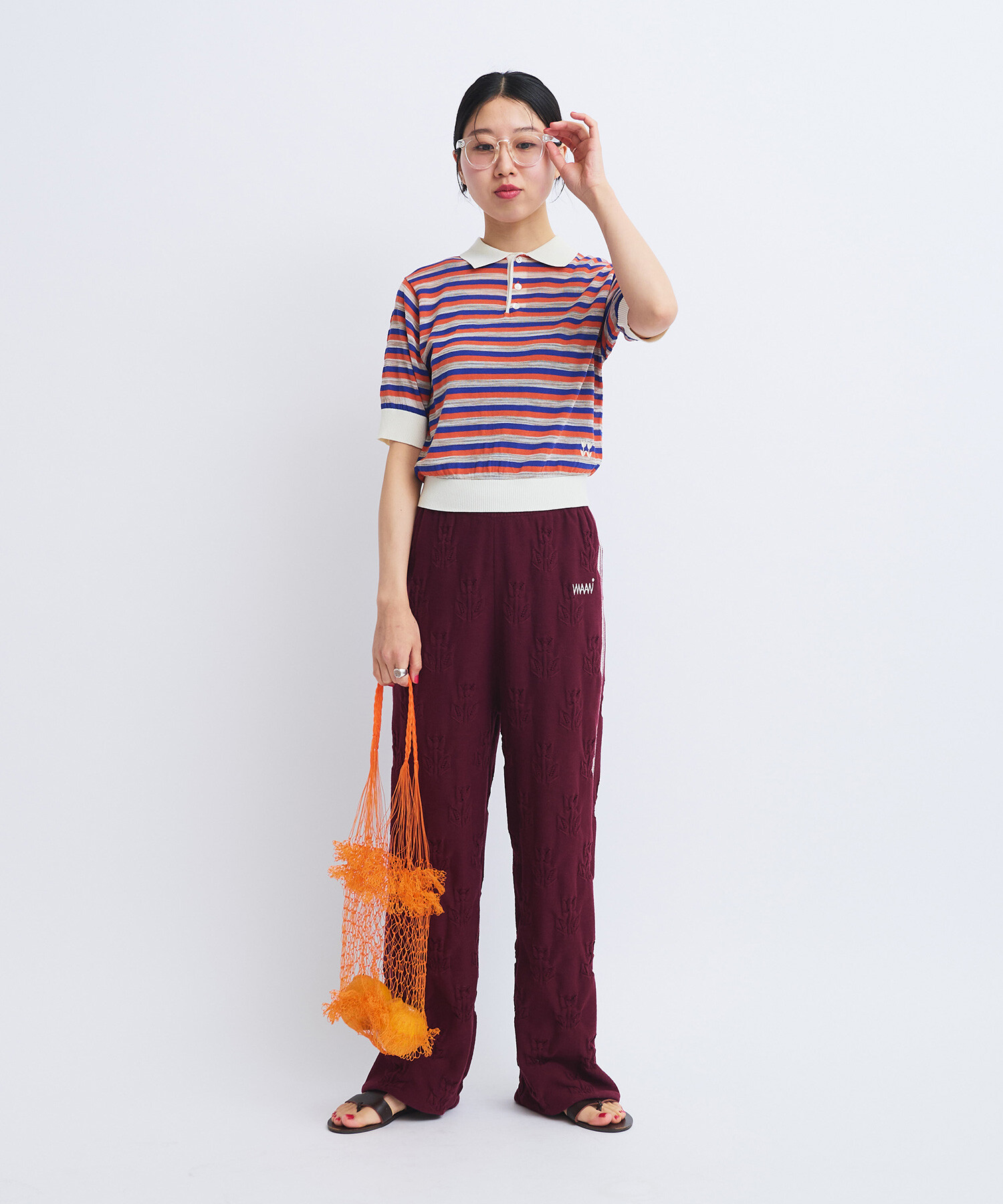 AMBIDEX Store 〇KASURI BORDER BABY ポロ(F BROWN): FLAT-cic
