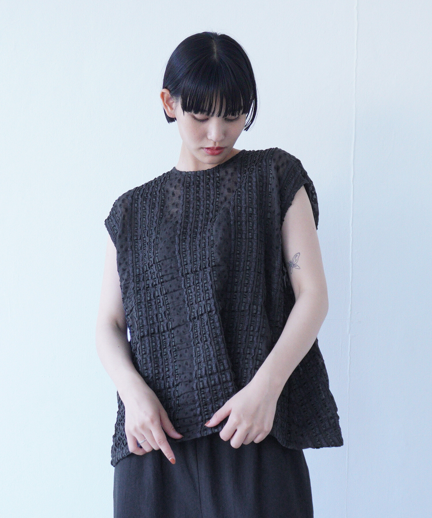 AMBIDEX Store △〇lasew ギャザーブラウス(F キナリ): FLAT-cic