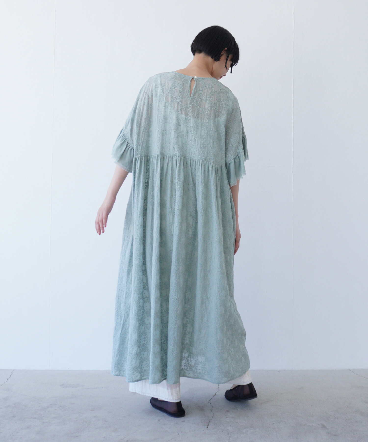 AMBIDEX Store 【予約販売】〇trees embroidery フリル AMBIDEX Store 【予約販売】〇trees embroidery フリル
