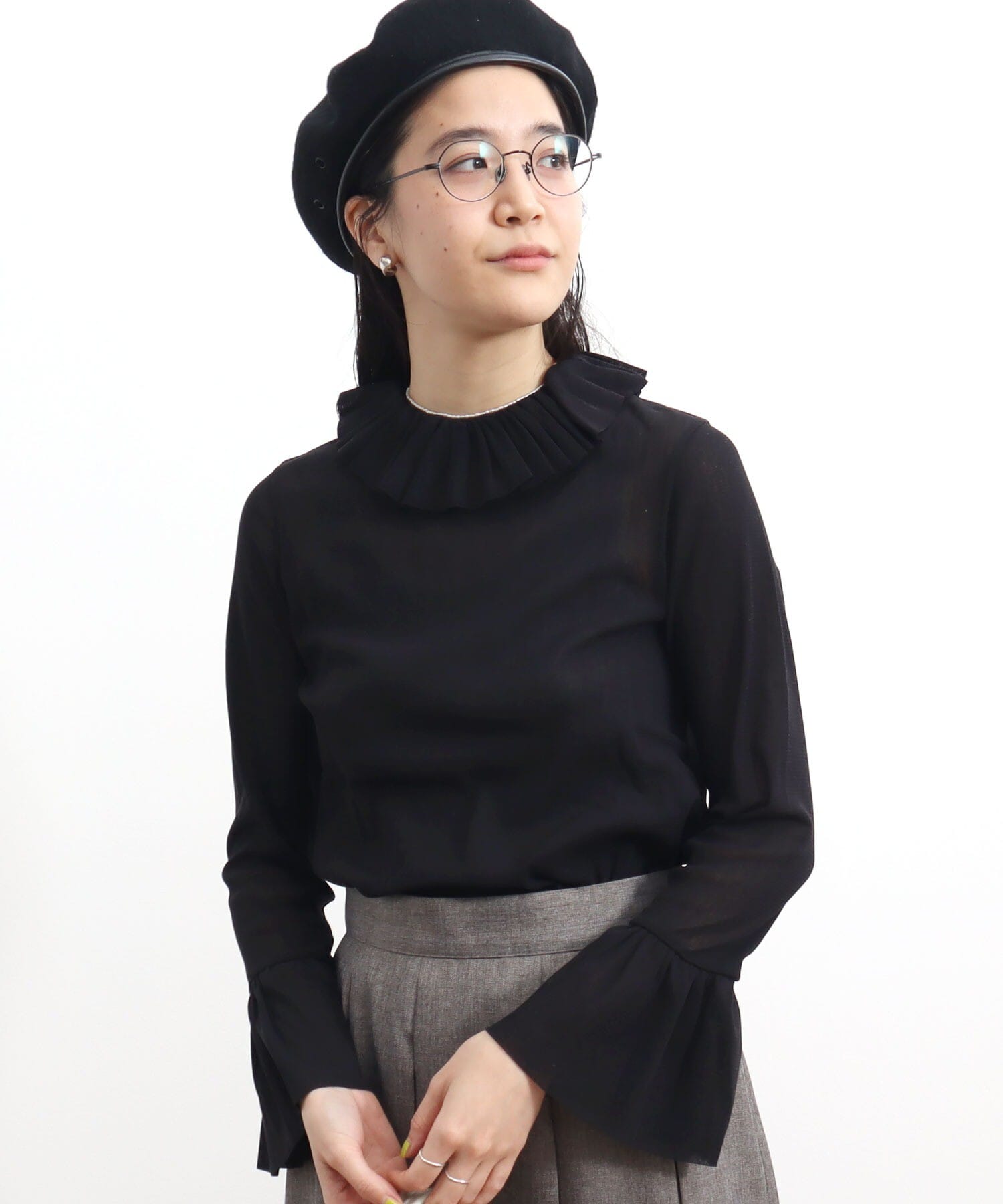 AMBIDEX Store ○cotton tulle frill blouse(F クロ): l'atelier du savon
