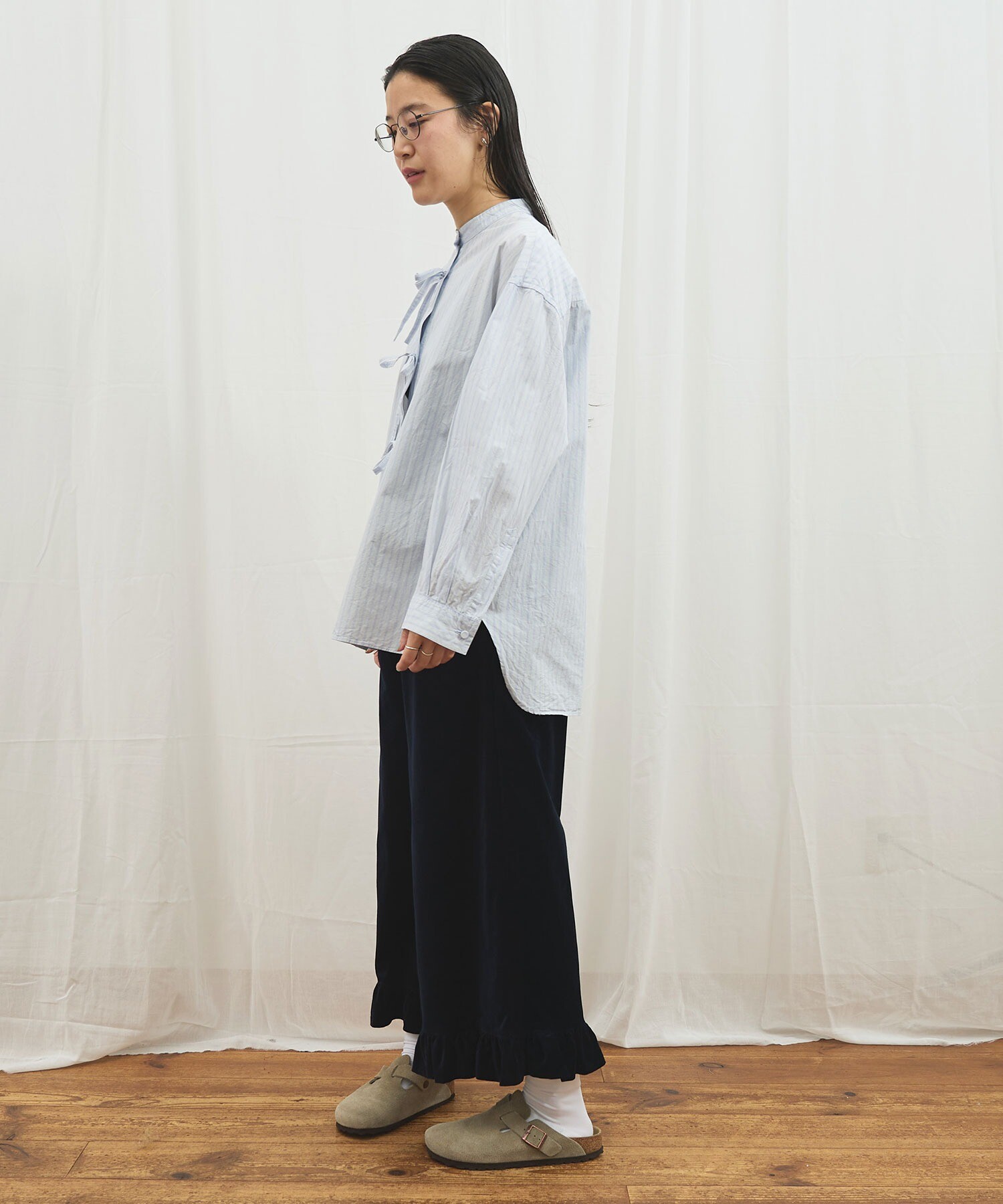 AMBIDEX Store ribbon long shirt(F ピンク): l'atelier du savon