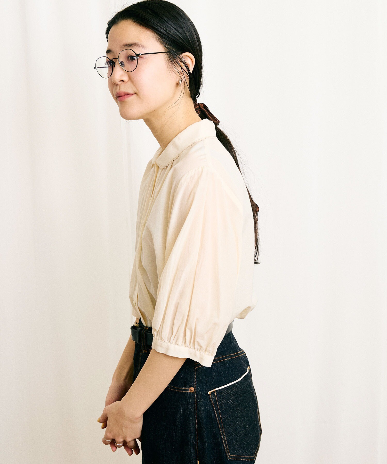 AMBIDEX Store 【予約販売】〇Cotton cupra washer Daisy blouse