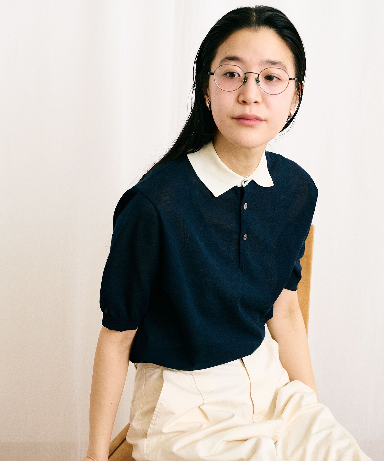 AMBIDEX Store 【予約販売】〇SHEER knit polo(F コン): l