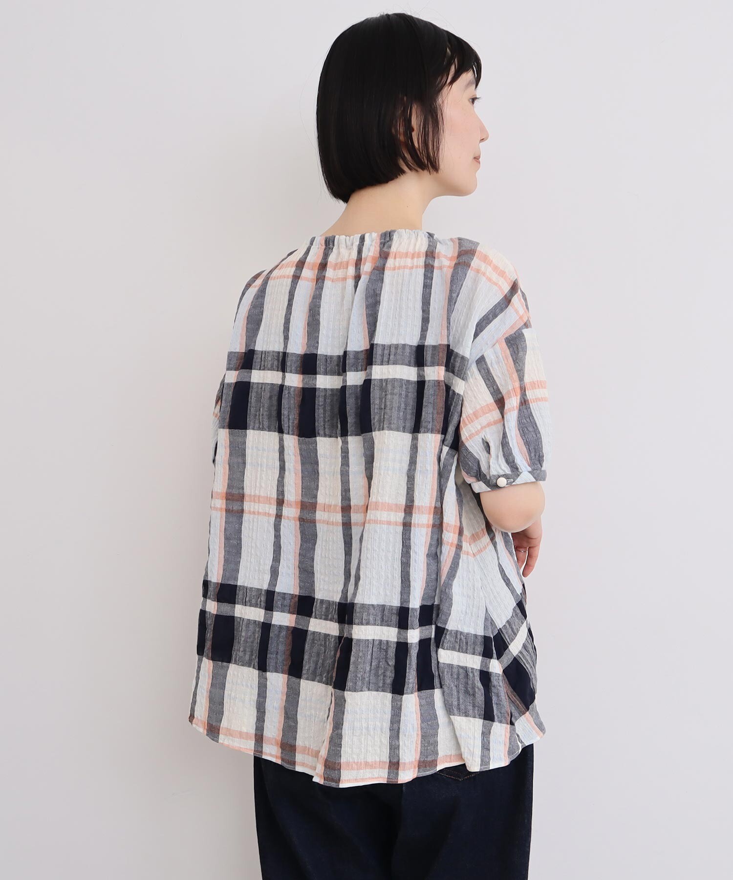 AMBIDEX Store 【予約販売】〇高島ちぢみbig check ふんわり