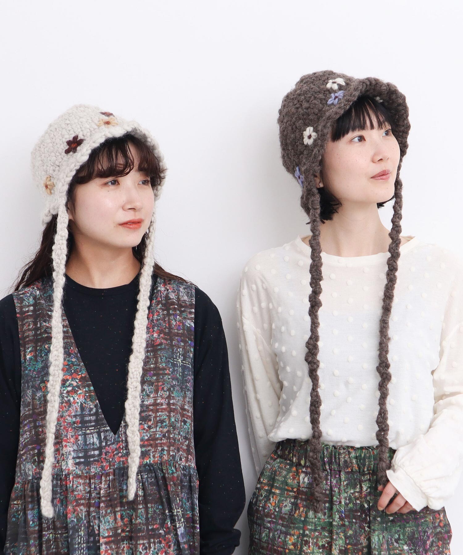 つばさ AMBIDEX Store 【予約販売】〇ちいさな花のハンドニットハット