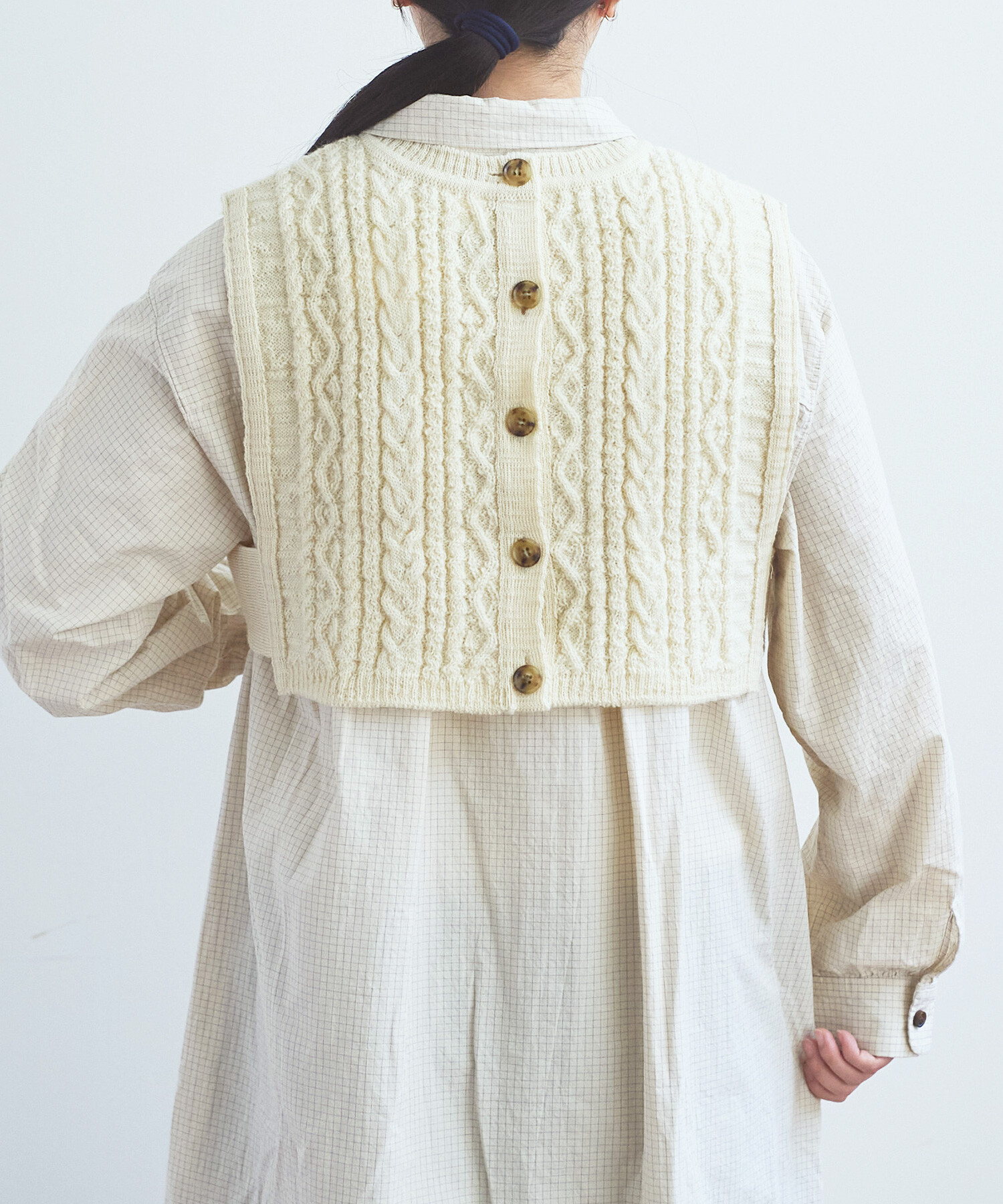 AMBIDEX Store ○アラン＆ケーブル編み ビスチェプルオーバー(F キナリ