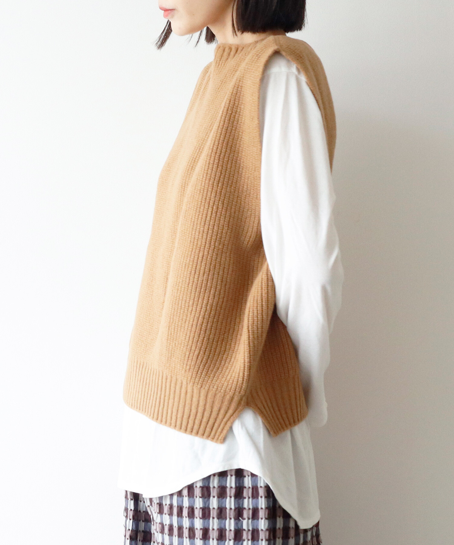 AMBIDEX Store ○CHESS ホールガーメント 片畦2wayベスト(F ベージュ