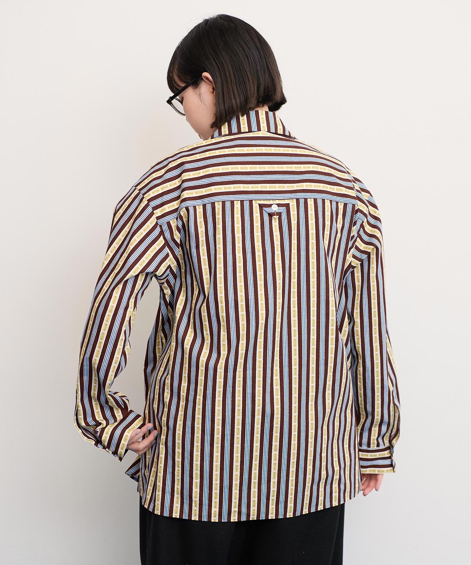 AMBIDEX Store ○○BETTER BUTTER STRIPE 開襟シャツ(F コゲチャ): l'atelier du savon