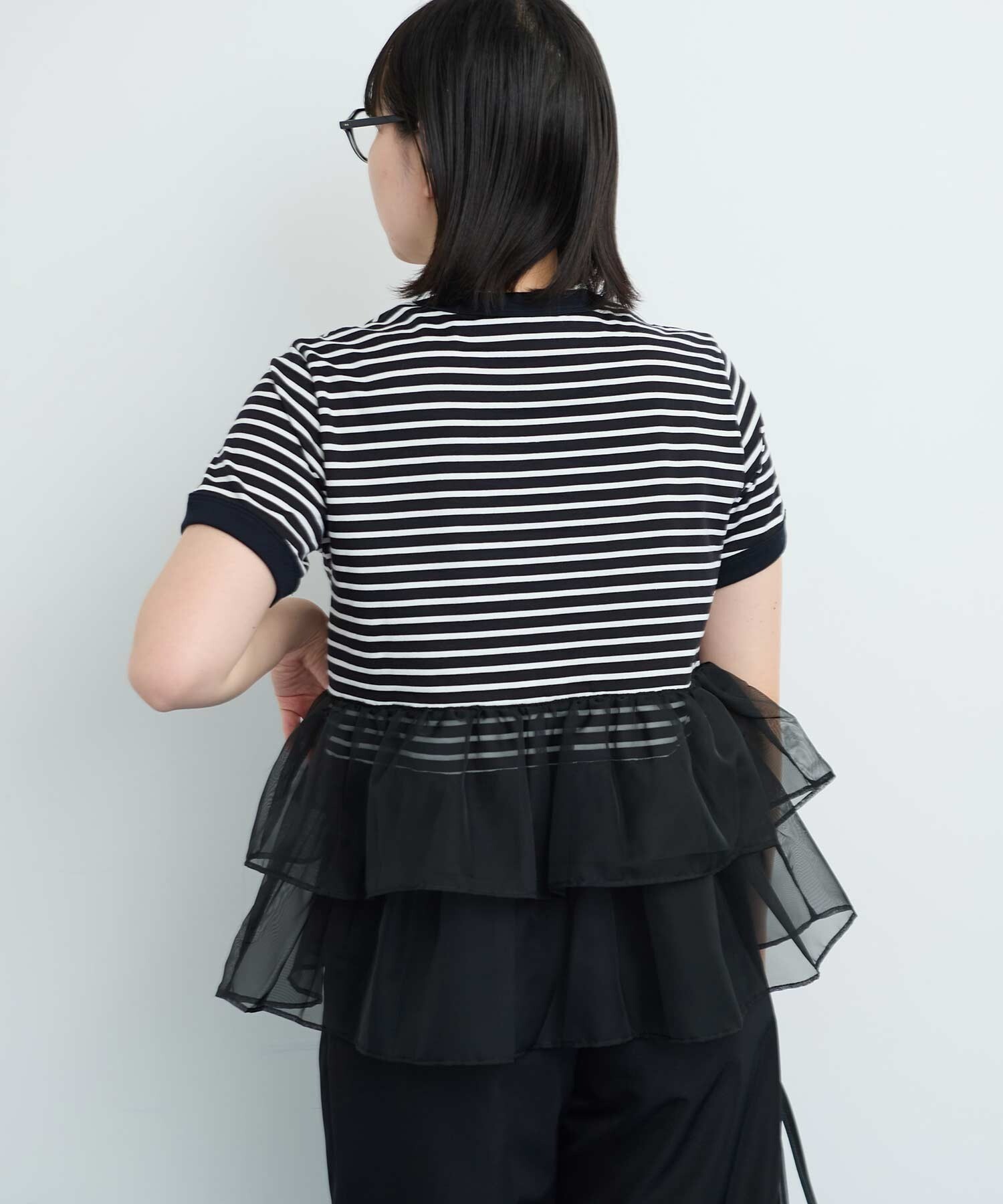 AMBIDEX Store ORGANDY ボーダー Tシャツ (F グレー): l'atelier