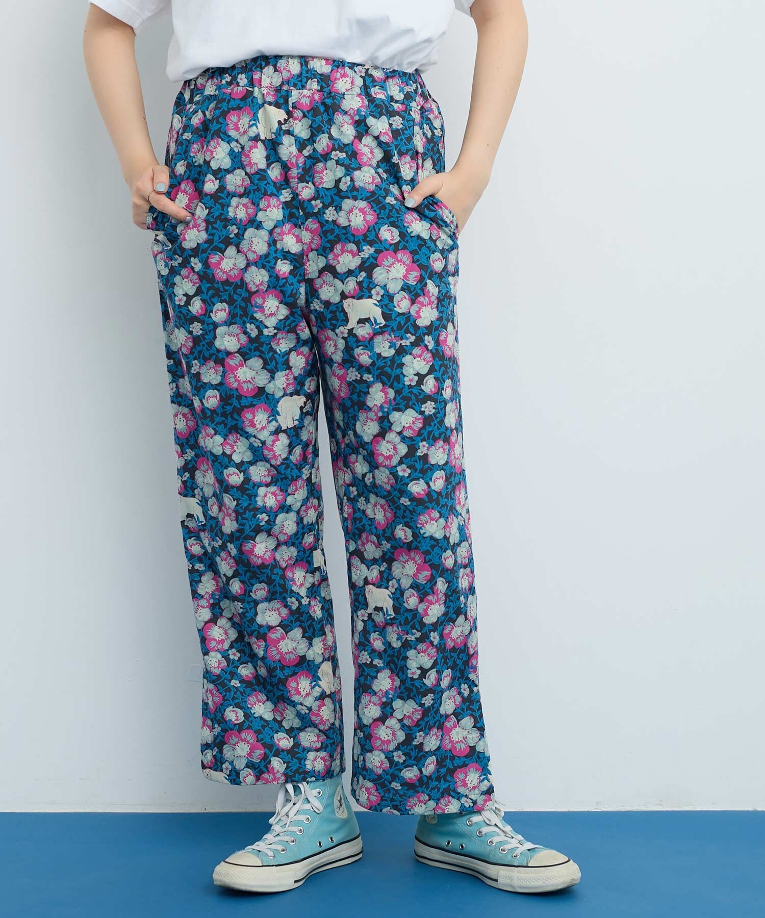 AMBIDEX Store Arctic Flower スリットパンツ(F グリーン): l'atelier