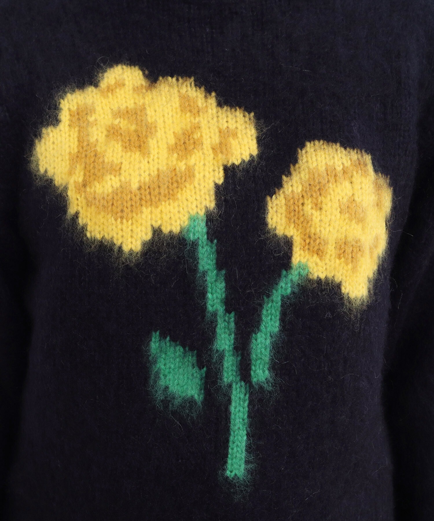 モコモコ様　オーダー品 AMBIDEX Store ○花モチーフ起毛インターシャプルオーバー(F アオ