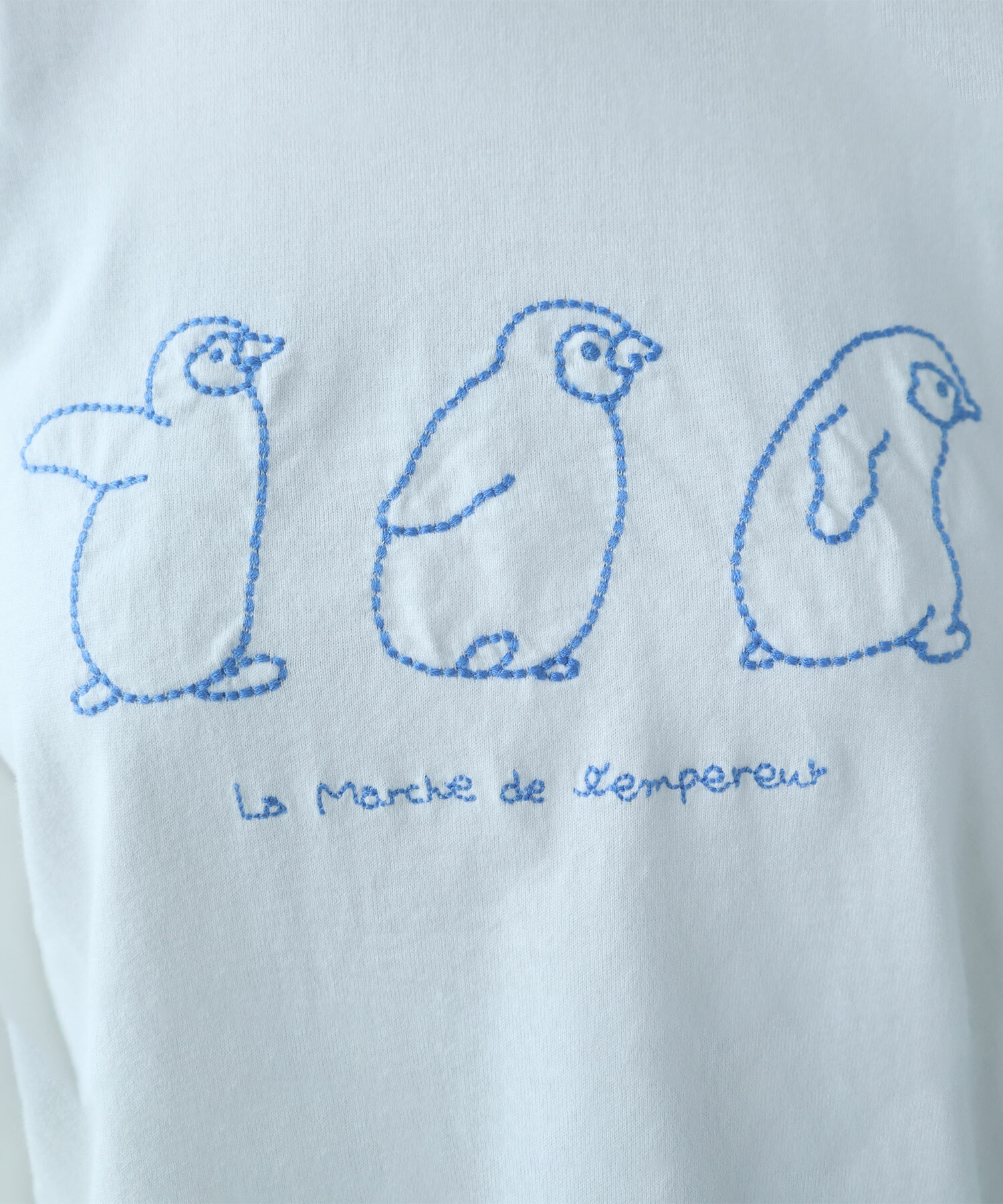 AMBIDEX Store 〇 ペンギン刺繍 Tシャツ(F シロ): bulle de savon
