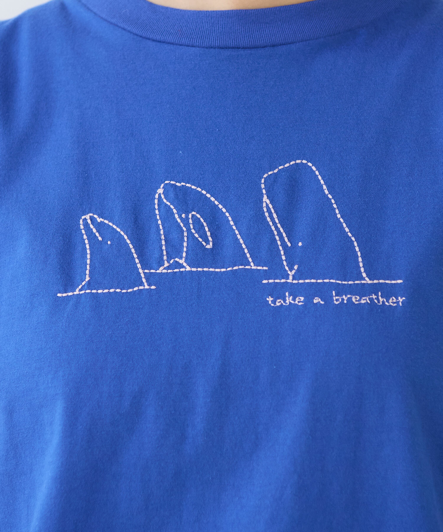AMBIDEX Store △〇 くじらのなかまたち 刺繍Tシャツ(F シロ