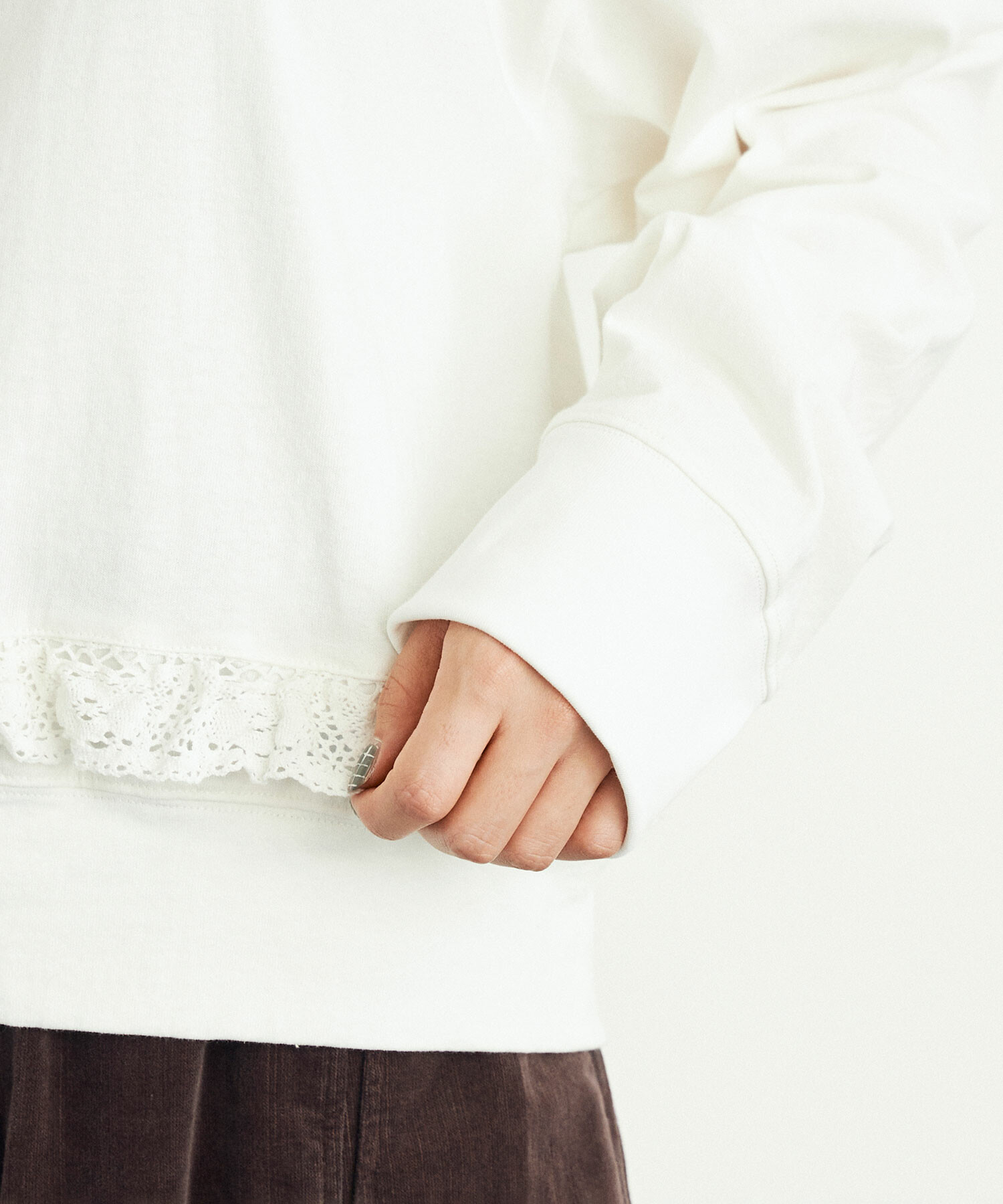 AMBIDEX Store ○cotton lace SHORT プルオーバー(F CHARCOAL): FLAT