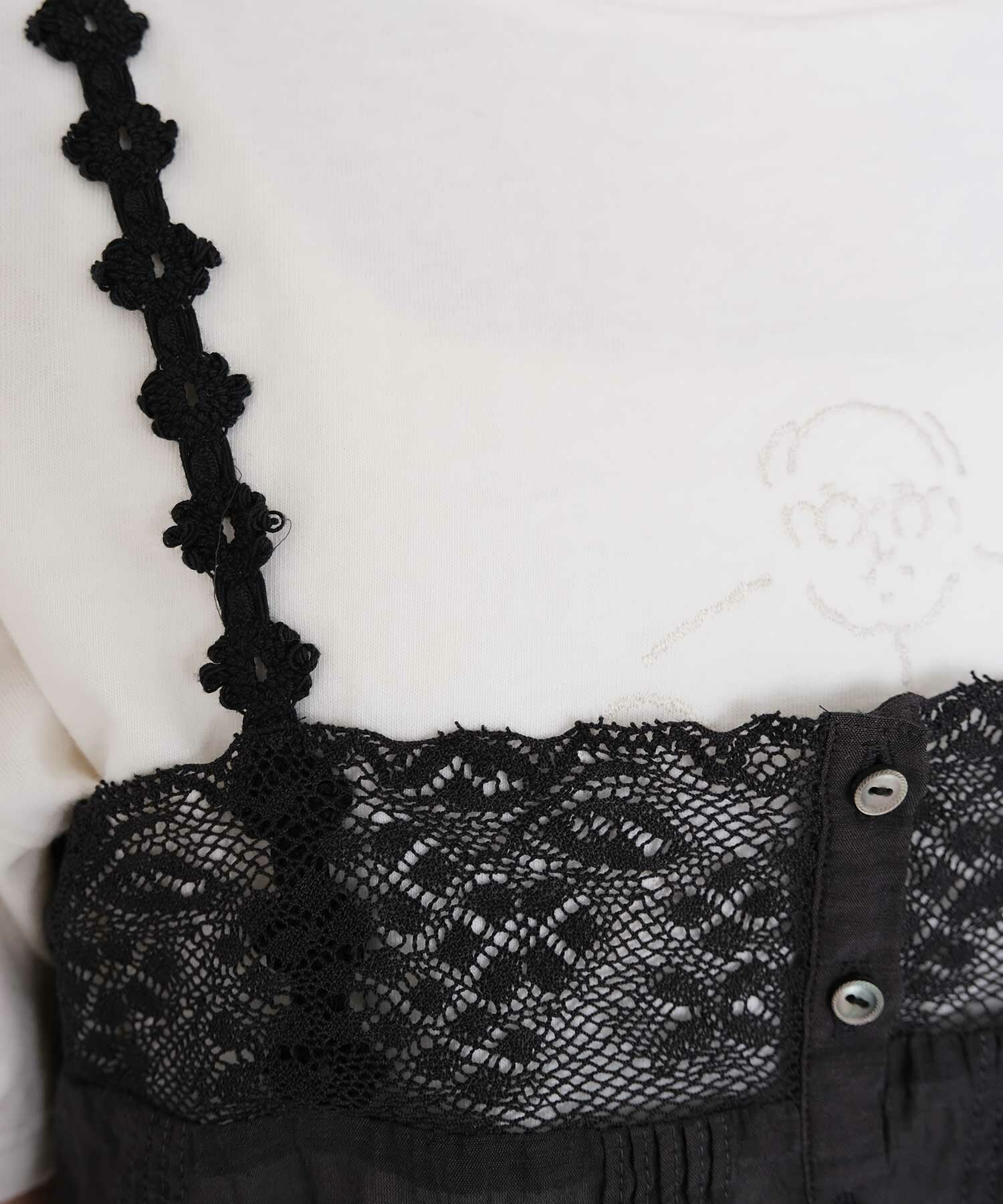 AMBIDEX Store △〇lace pin tuck キャミ(F チャコールグレー