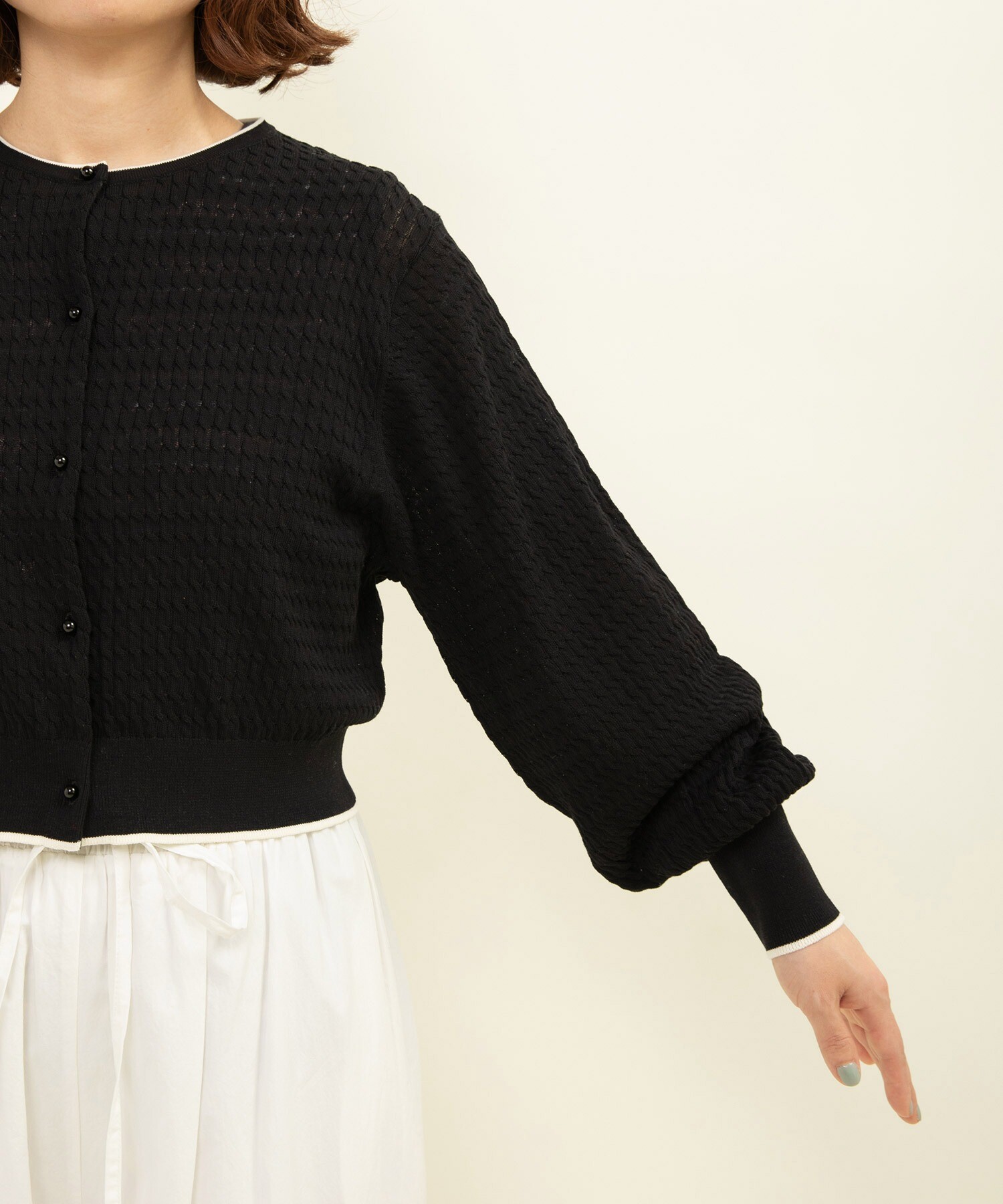 AMBIDEX Store ○coolcottonケーブル編み ショートクルーネック AMBIDEX Store ○coolcottonケーブル編み ショートクルーネック