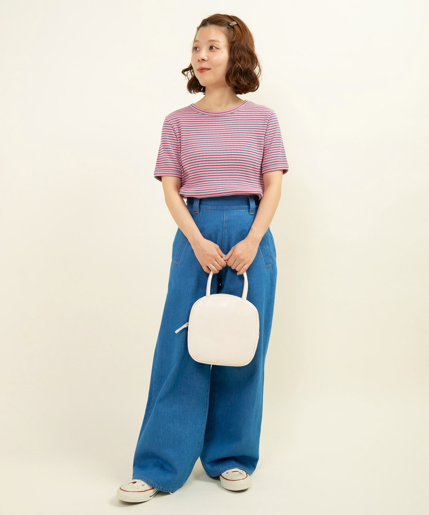 AMBIDEX Store △○ICY LEATHER BOSTON 裏地チェックBAG(F