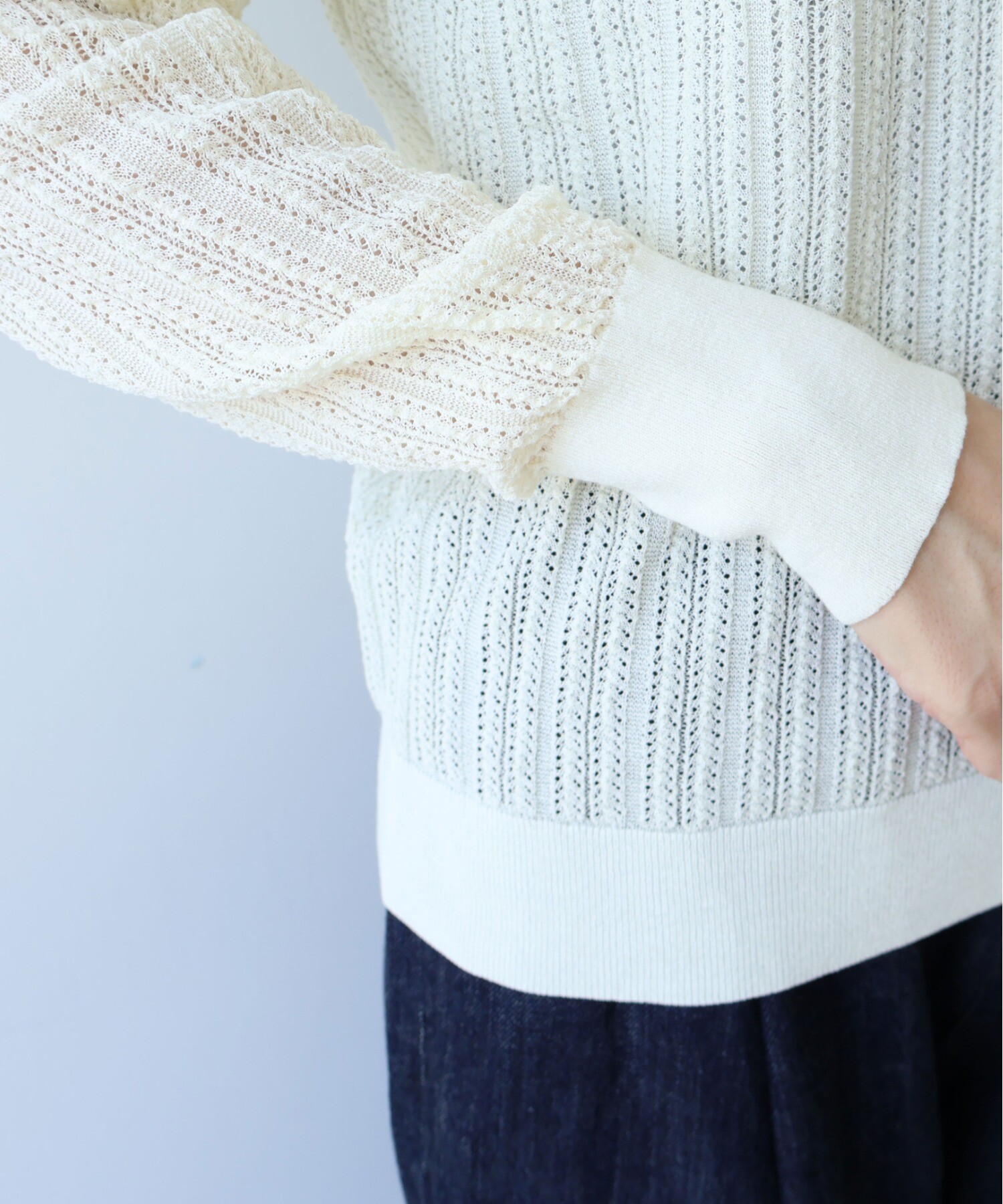 新品ルージュヴィフアンナ　 シアーフリンジニット　UNITEDARROWS BEAUTY&YOUTH UNITED ARROWS｜<6(ROKU)>シアー ラガー ニット