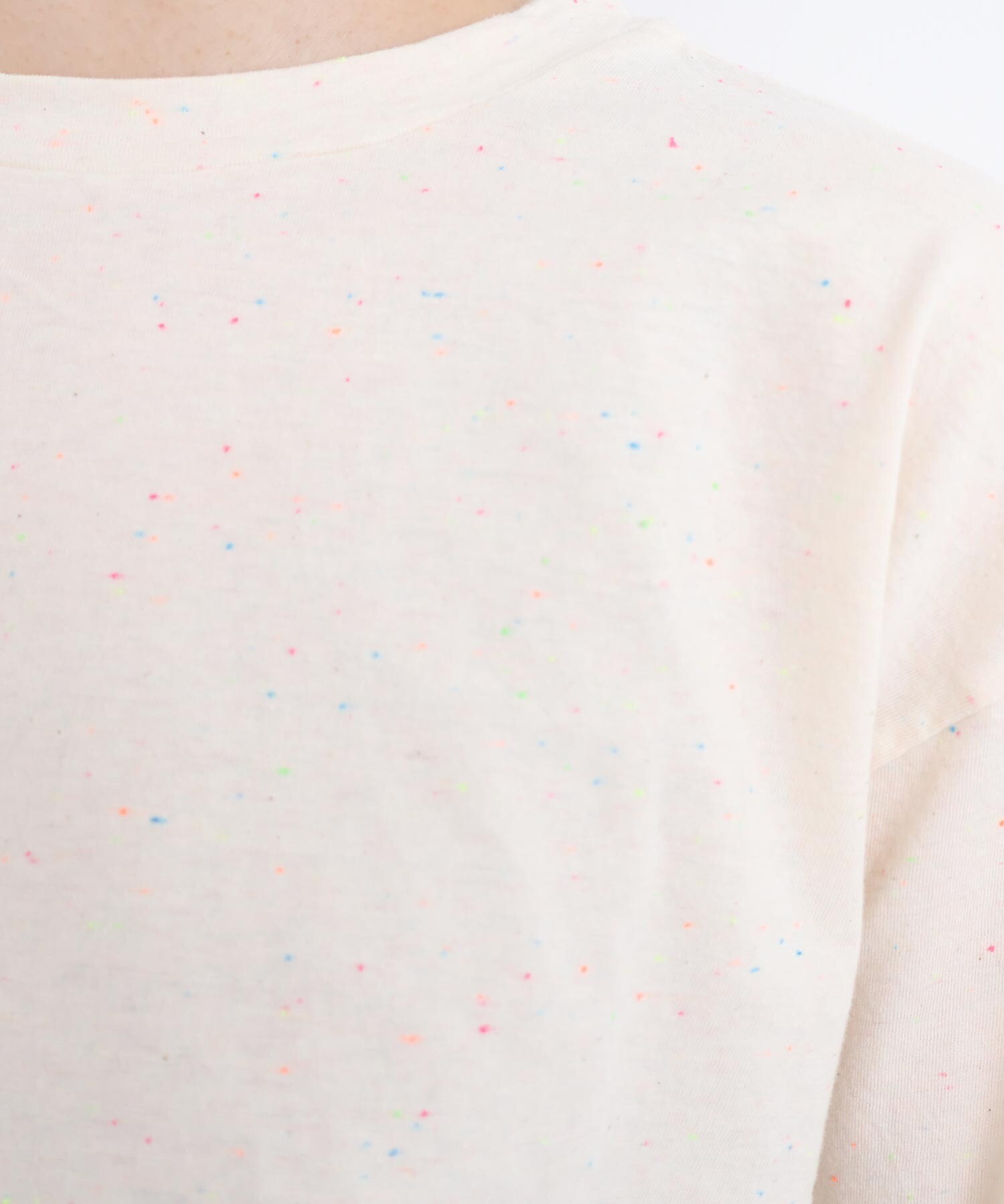 AMBIDEX Store 〇カラフルネップ天竺 くしゅ袖Tシャツ(F クロ): l