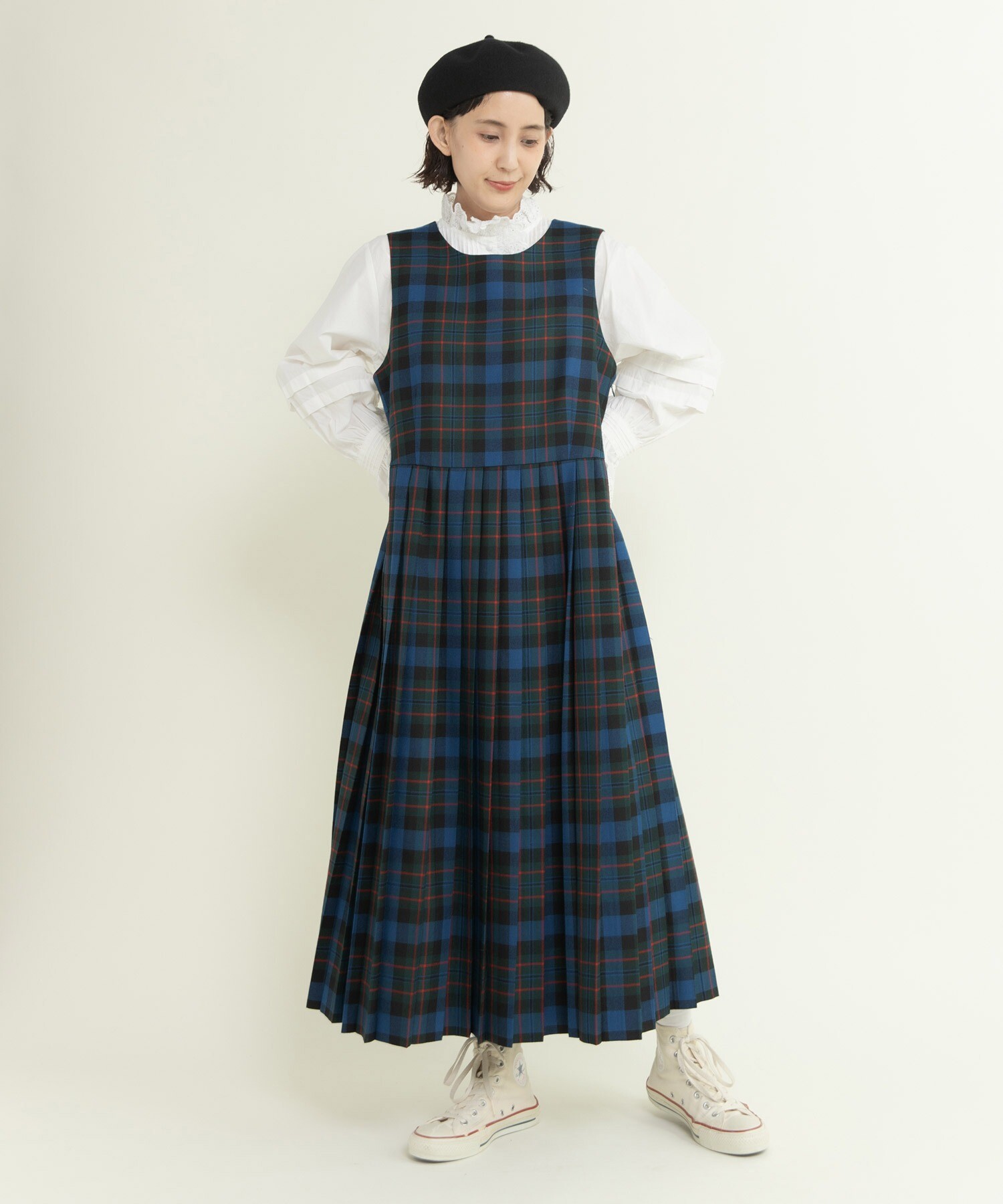 AMBIDEX Store ○2/48タータンチェックワンピース(F グリーン): CHILD