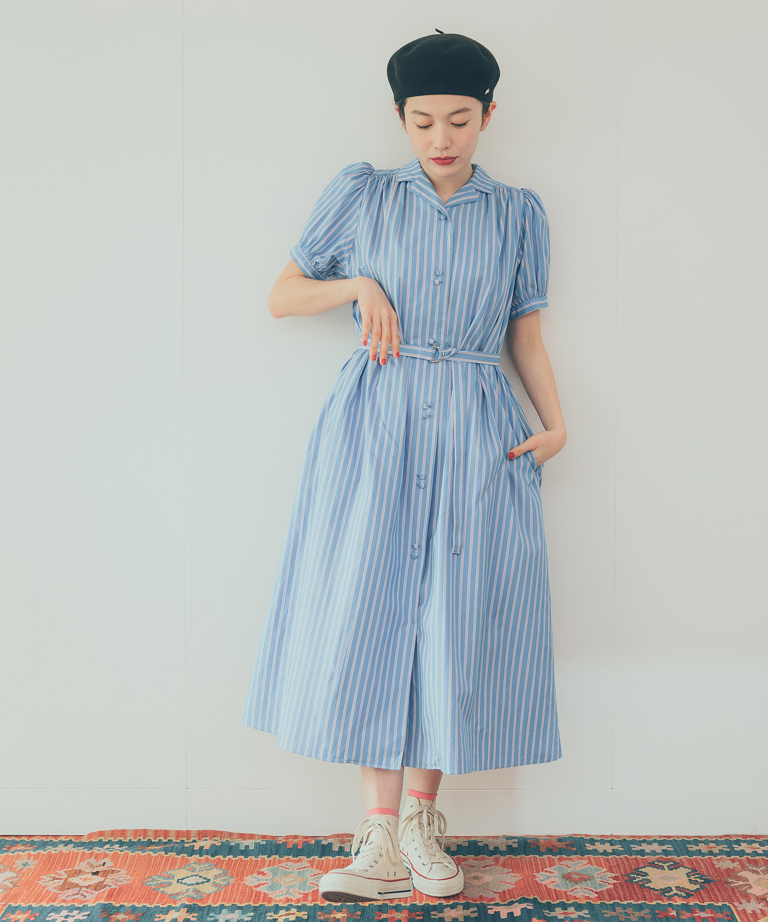 Tie.Me ストライプワンピース 別注】＜CURRENTAGE for TO UNITED ARROWS＞ストライプ