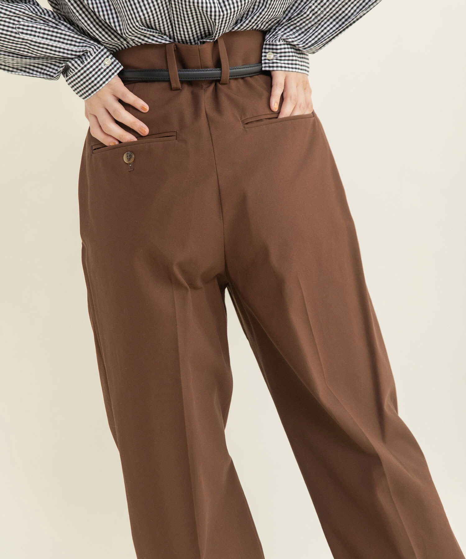 きゃわのページ AMBIDEX Store △○強撚ツイル マーベルトストレートパンツ(36 チャ