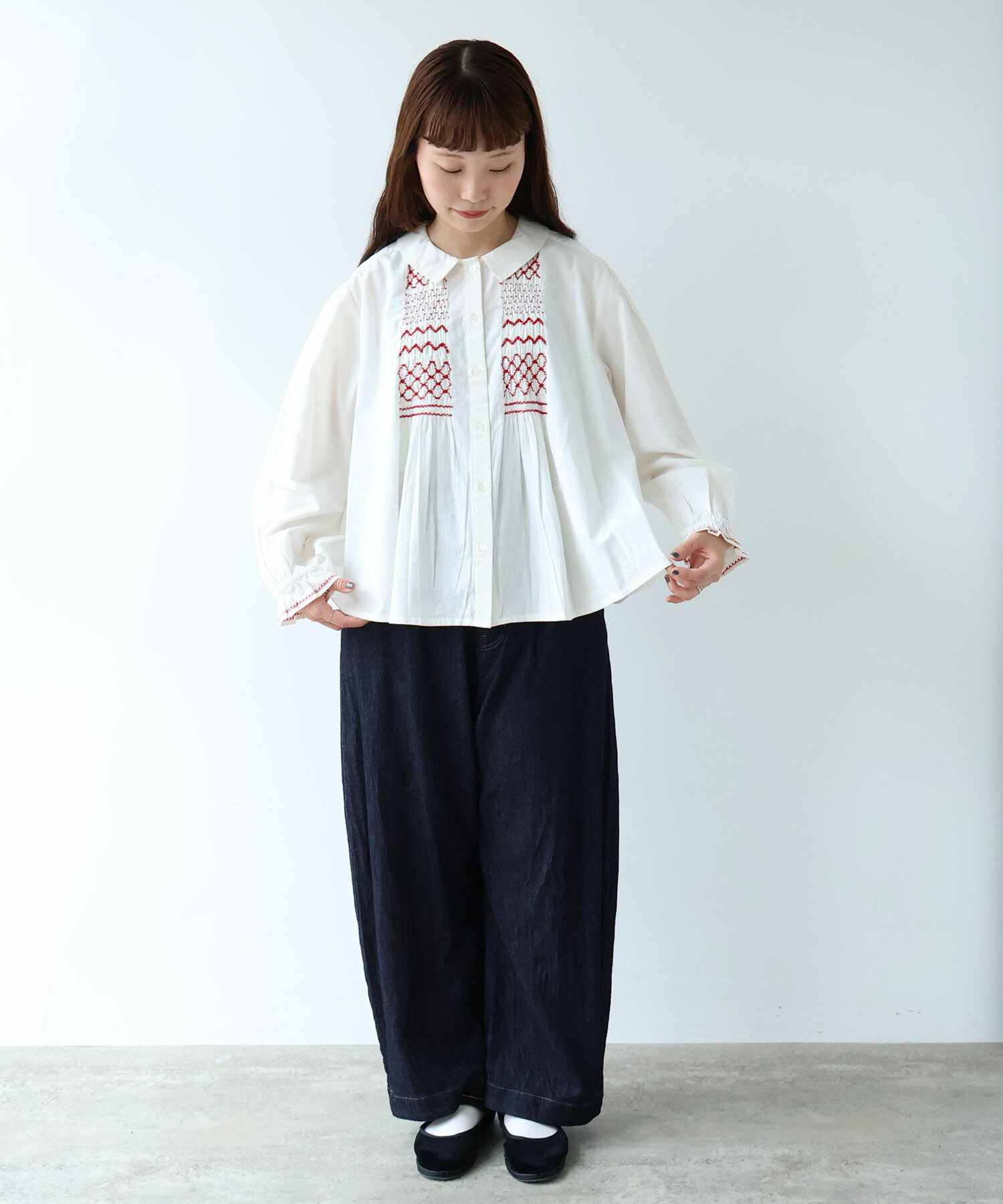 AMBIDEX Store 【予約販売】○ smocking fuwari ブラウス(F クロ