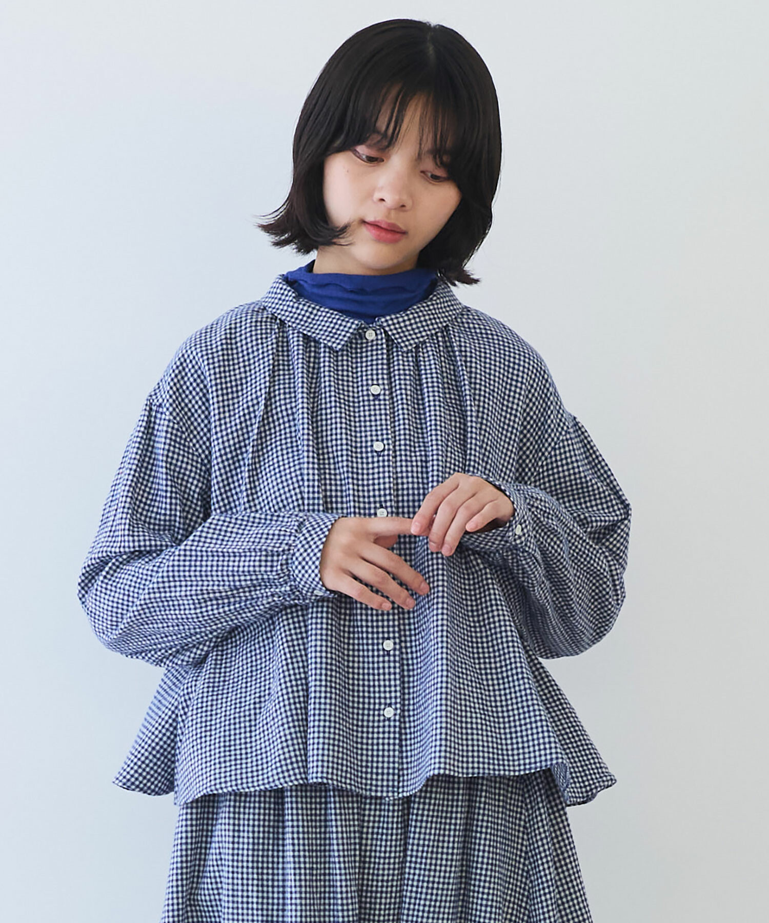 AMBIDEX Store 〇 fuwa fuwa ギンガム ブラウス(F アカ): bulle de savon