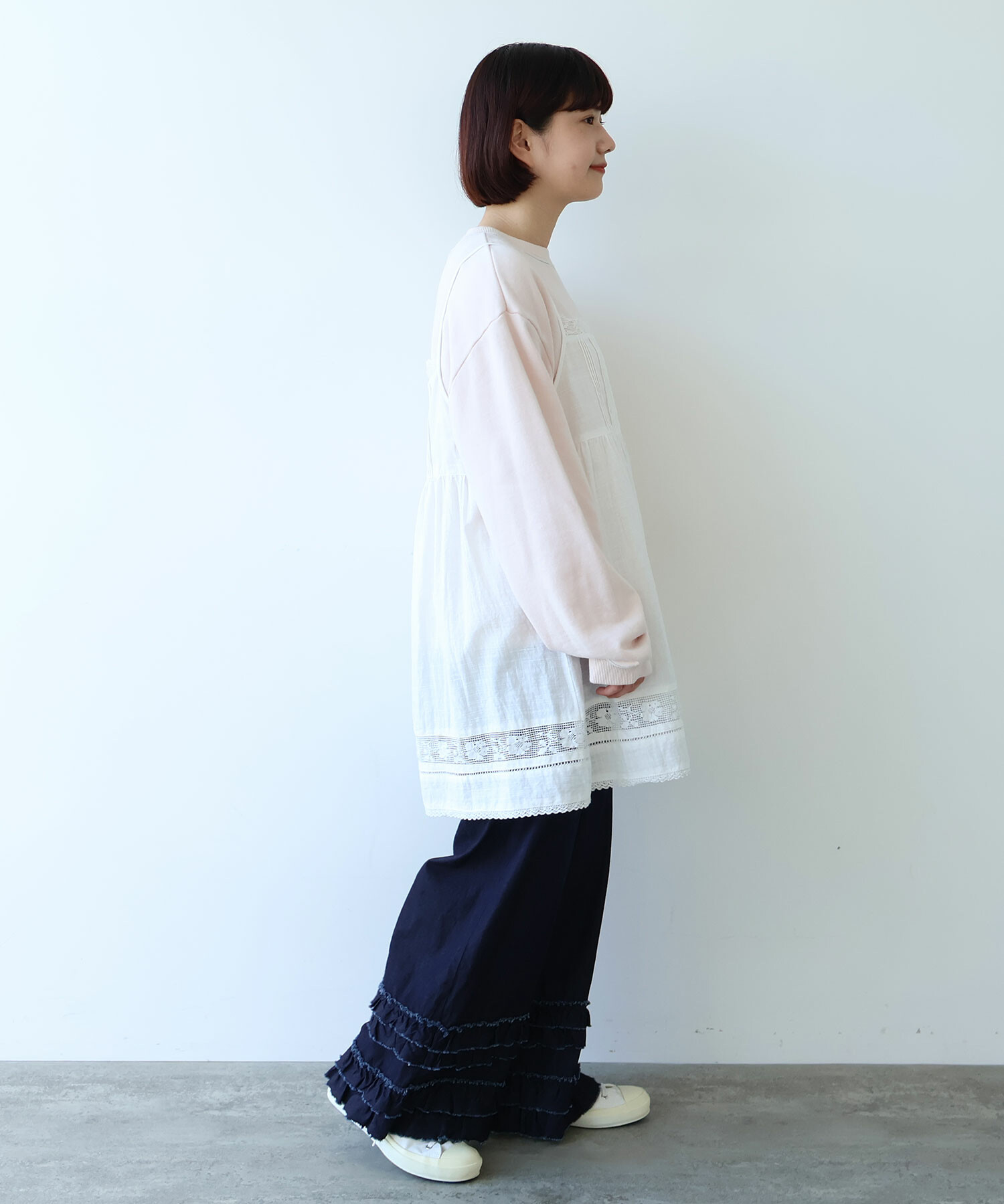 AMBIDEX Store 〇 コットン / リネン lace×pin tuck キャミブラウス(F