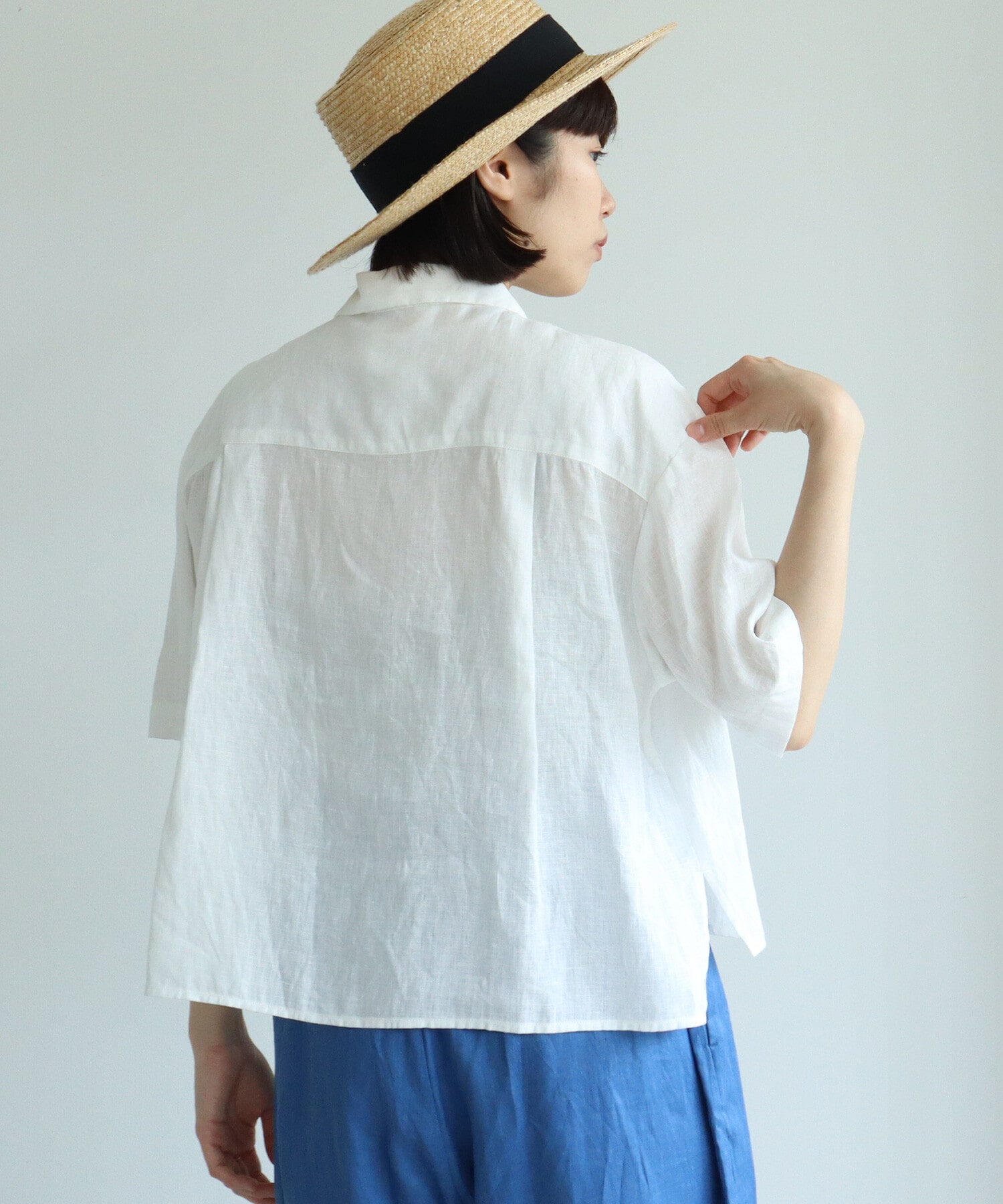 AMBIDEX Store △60s フレンチリネン boy shirt(F アカ): bulle de savon