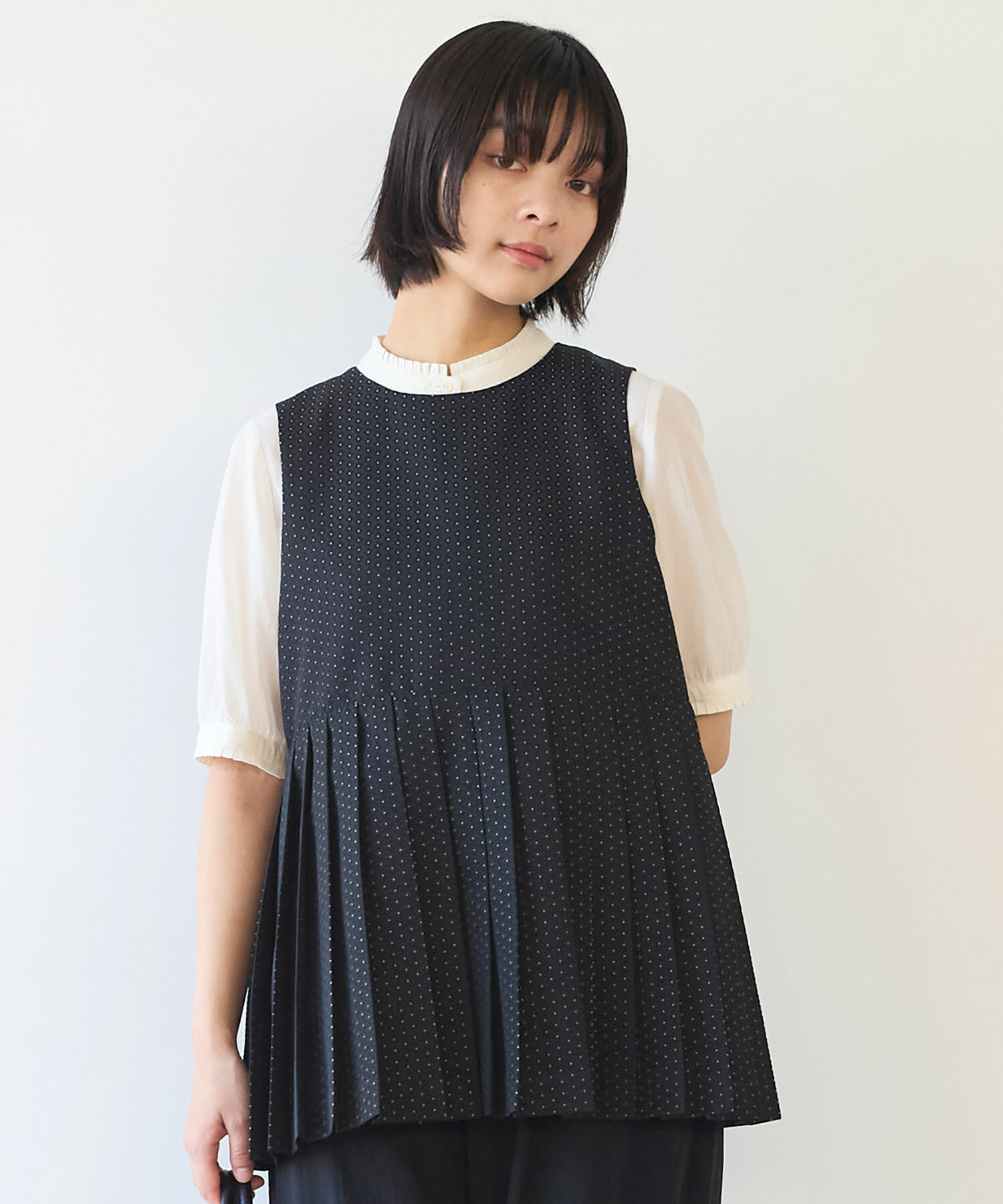 ビュルデサボン　プリーツベスト bulle de savon ベスト ジレ T/R プリーツベスト レディース