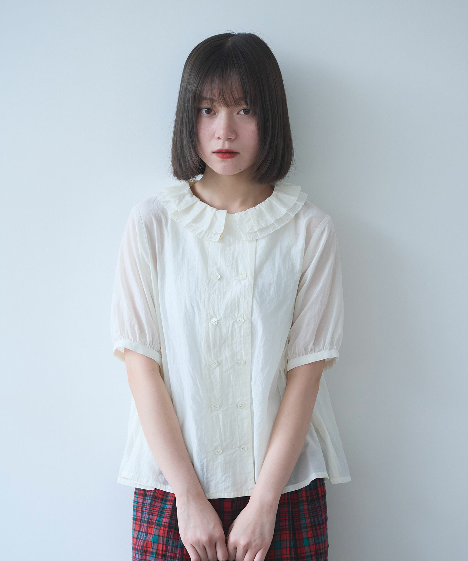AMBIDEX Store ○ コットン / キュプラ ローンIBK 半袖 bebe ブラウス