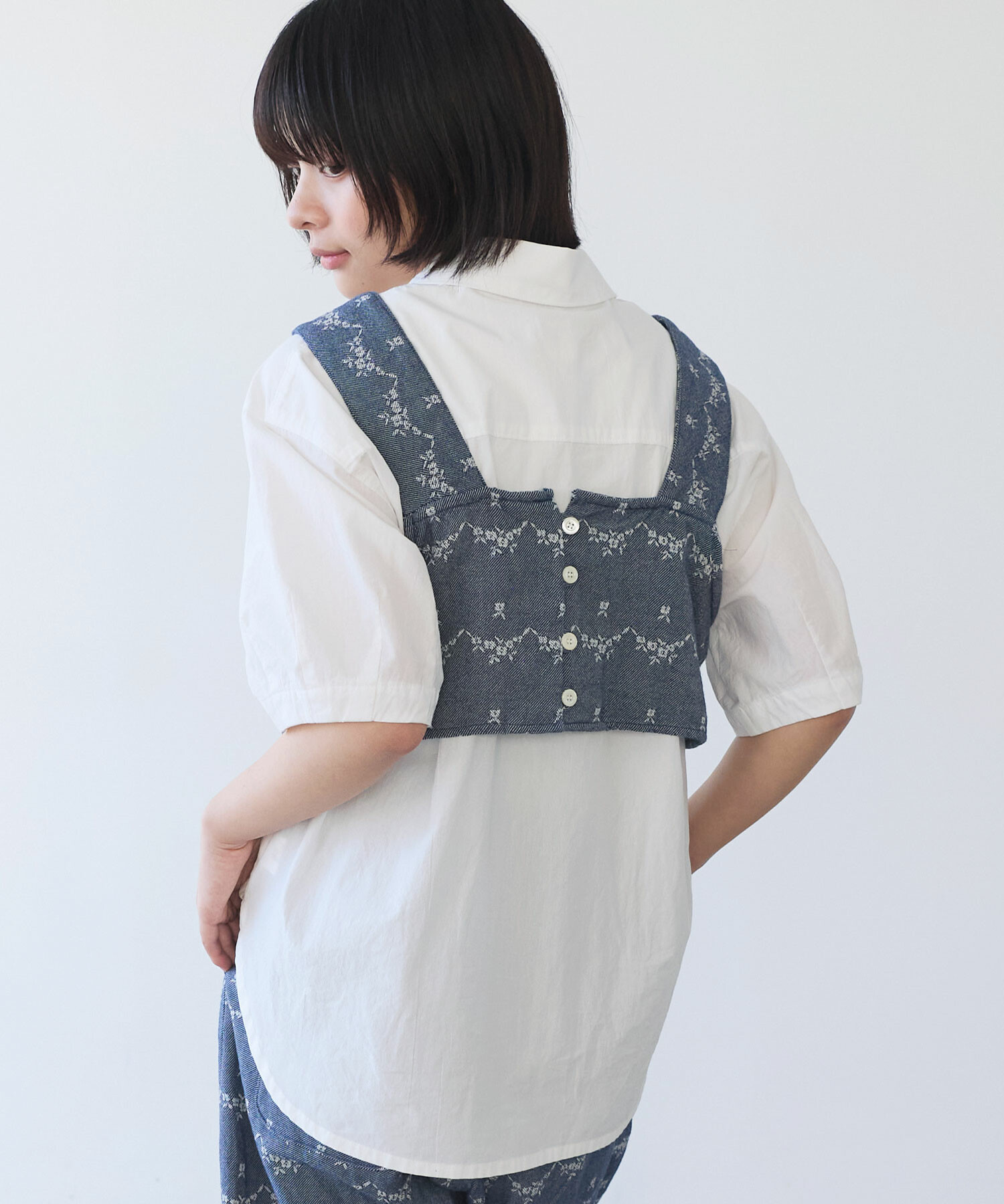 【Vikini Vender】フラワークロシェカバーアップベスト BLUE kenny-flowers-watercolors-