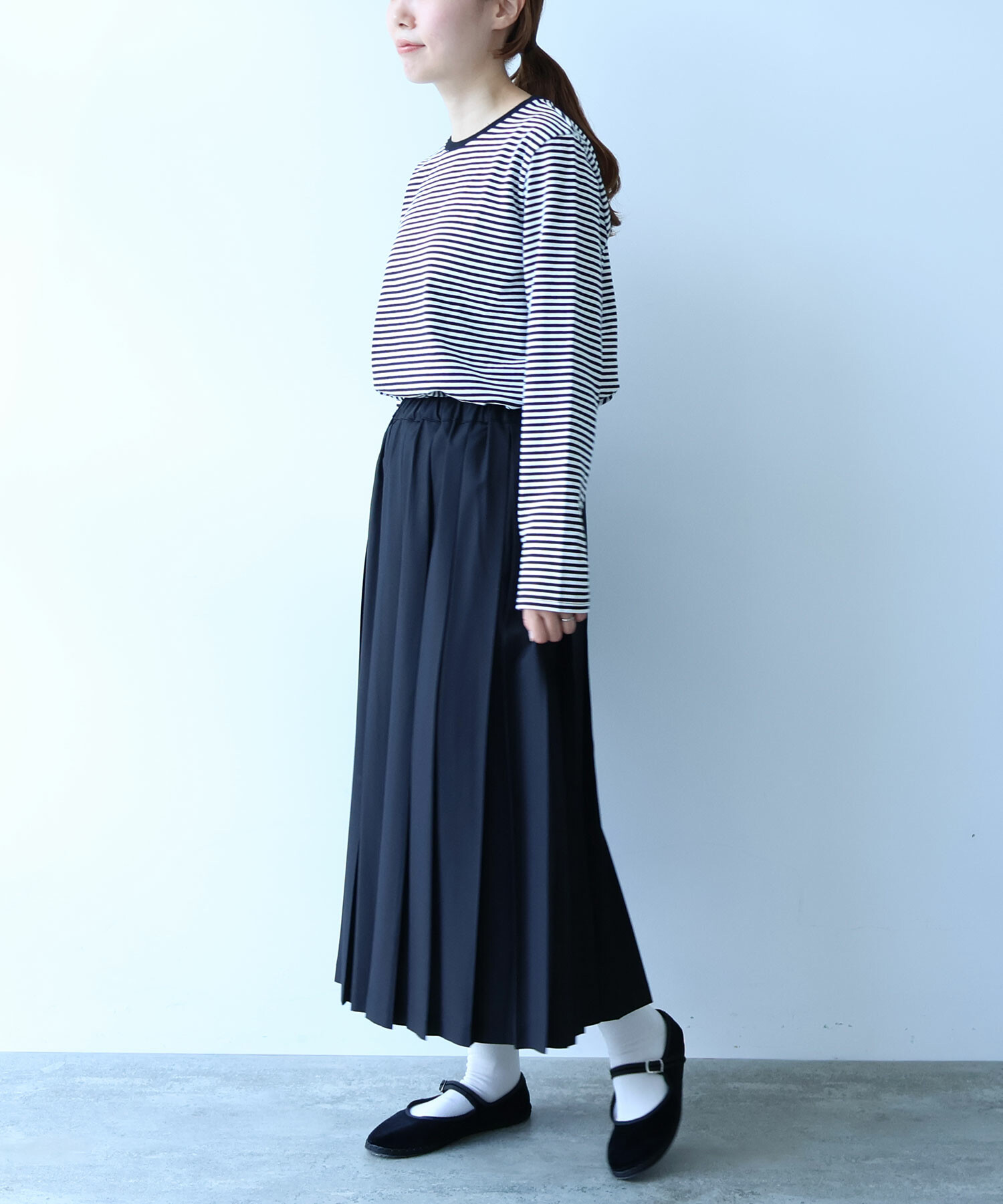 AMBIDEX Store vintage border Tシャツ(F オレンジ×アオ): bulle de savon