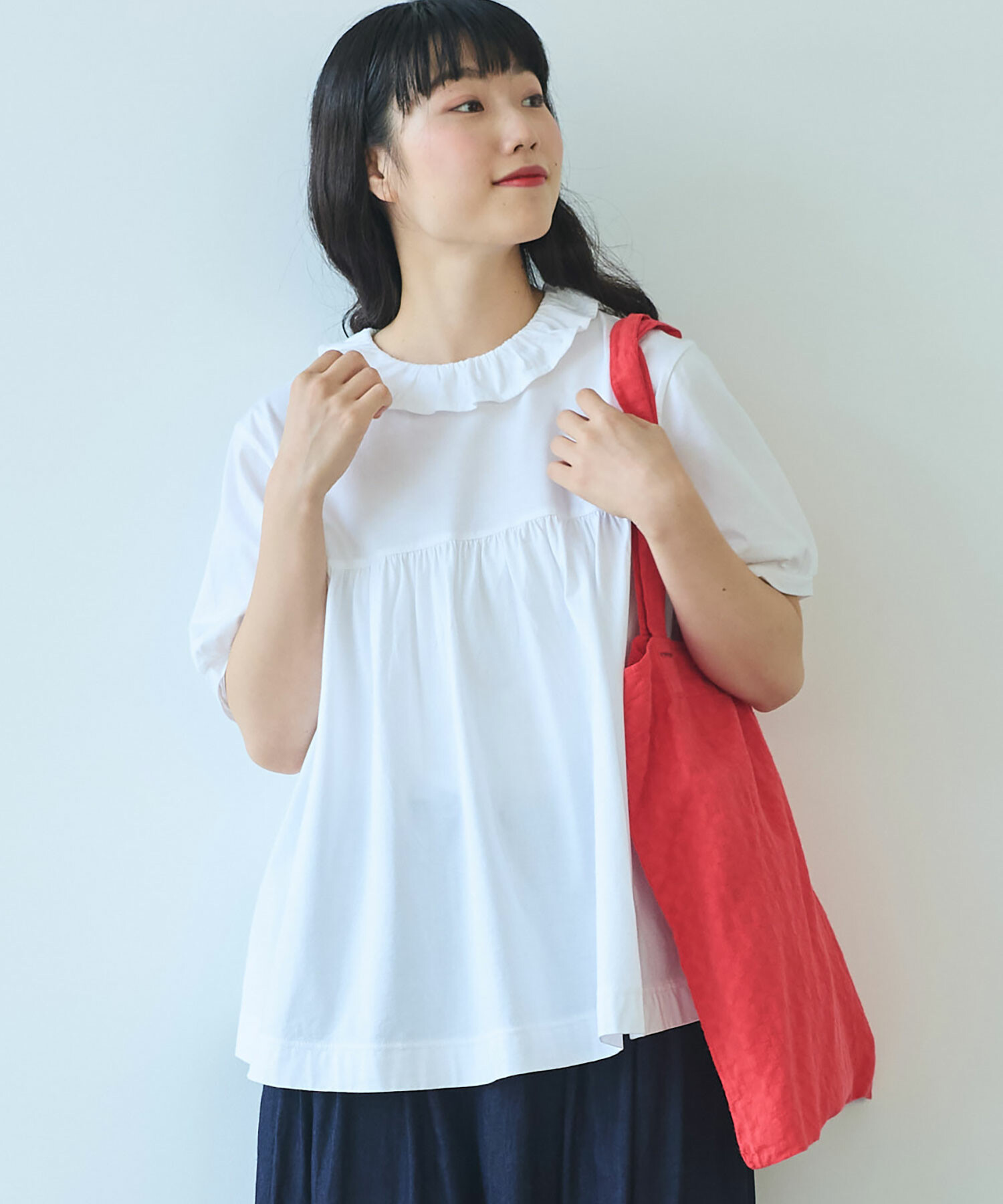 AMBIDEX Store 〇 60/2 シルケット天竺 フリルカラー プル