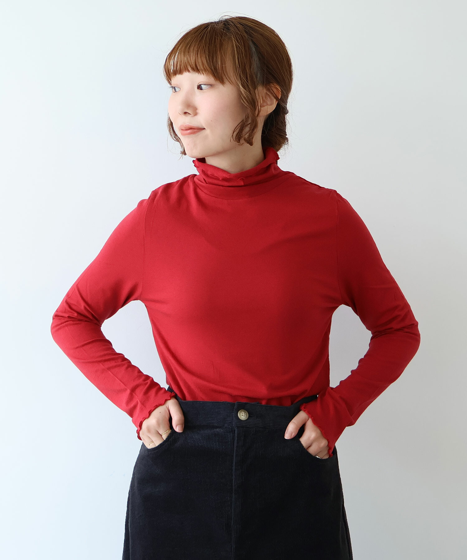 【美品】bulle de savon購入　英国製　タートルネック　ニット bulle de savon（ビュルデサボン）の「2/30 MODERN リブハイネックプル