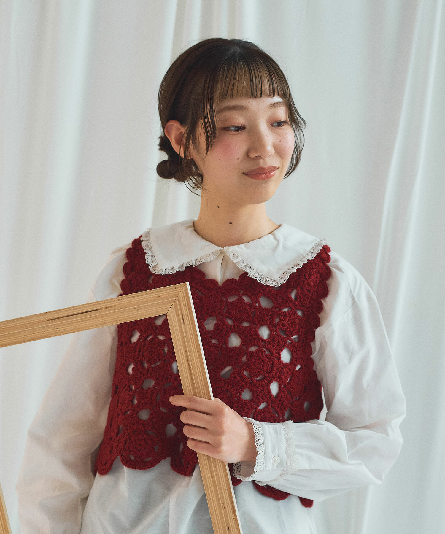 torici 鍵編みベスト 白 torici 鍵編みベスト 白 torici 鍵編みベスト 白 ベスト トップス