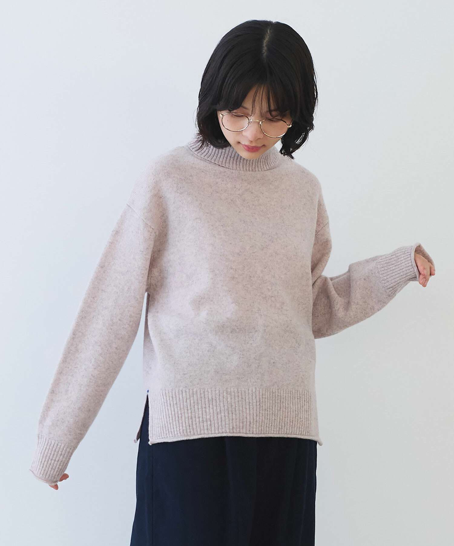 らむページ AMBIDEX Store 〇 ジーロンラム タートルネック プルオーバー(F