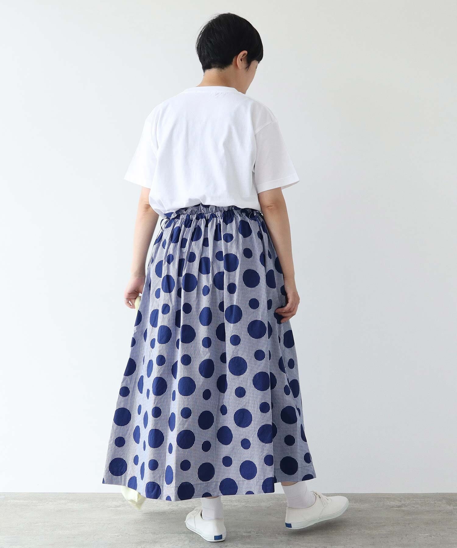 AMBIDEX Store ○gingham×dot プリント スカート(F クロ): bulle de savon