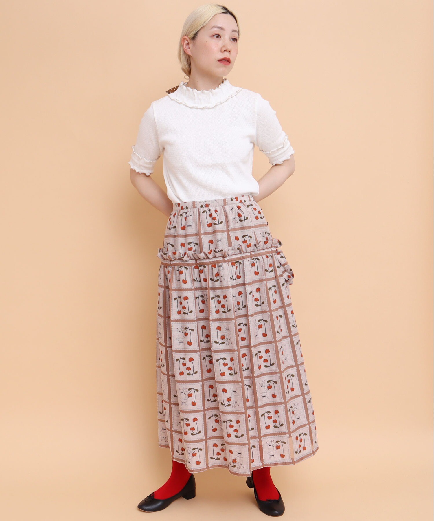 AMBIDEX Store 【予約販売】○さくらんぼオパール スカート(F ピンク 
