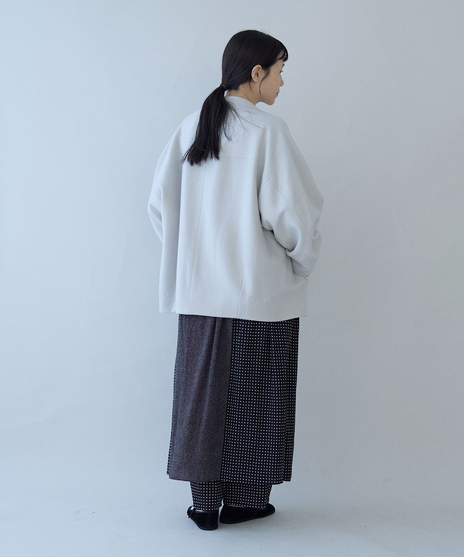 AMBIDEX Store ○ウールsuper100 middle length cocoonコート(F グレー