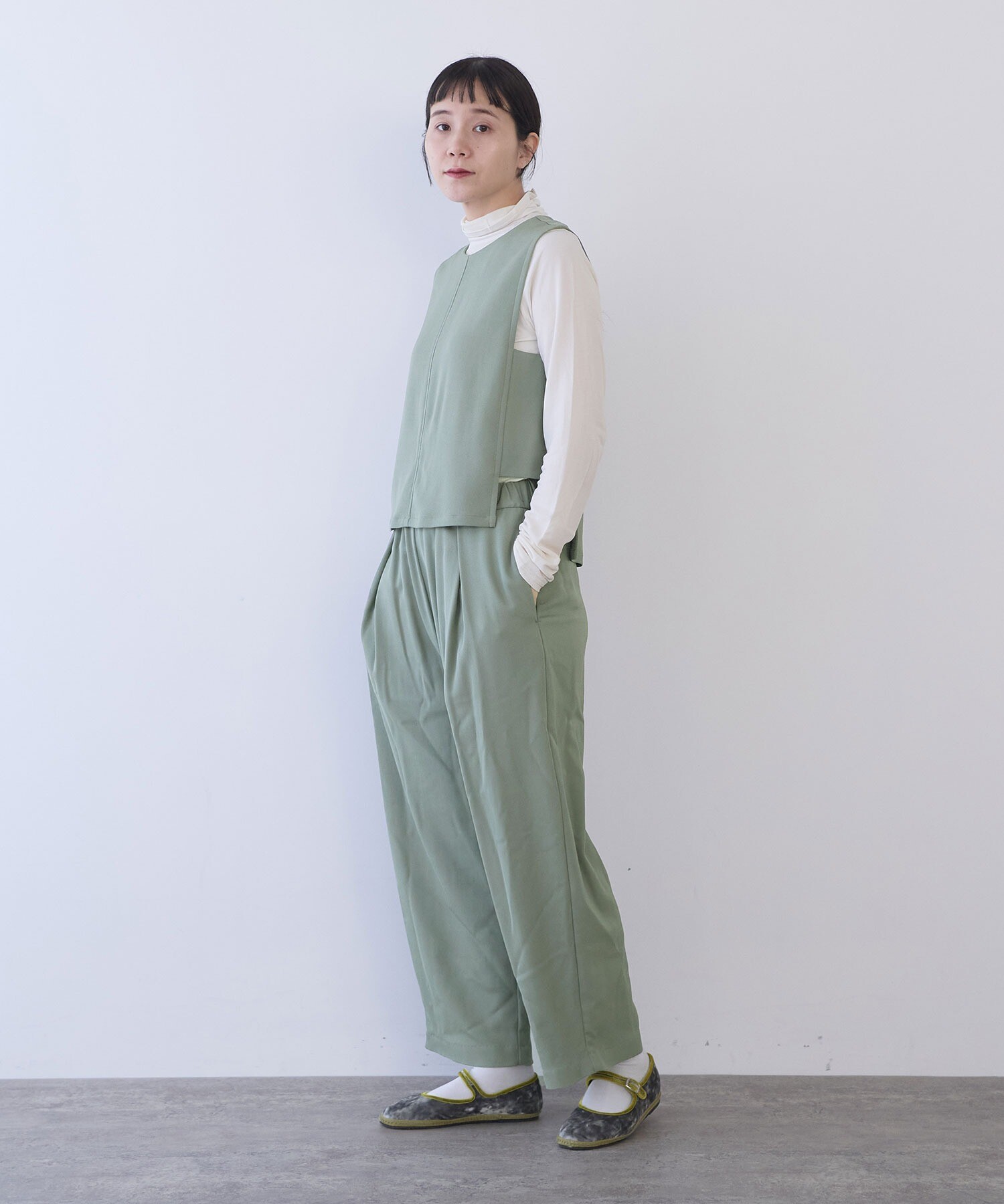 yuni ウールベスト AMBIDEX Store レーヨンウール ベスト(F カーキ): yuni