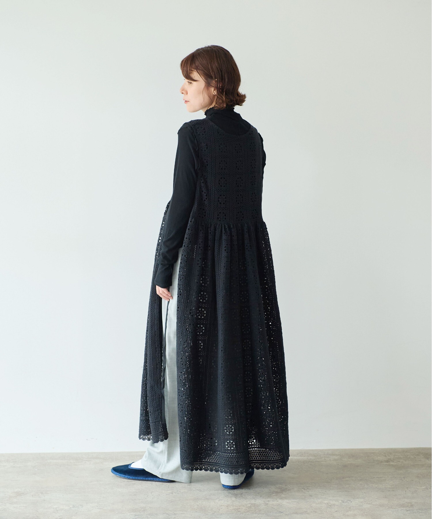 AMBIDEX Store ○コットンレース side open ワンピース(F アンティーク