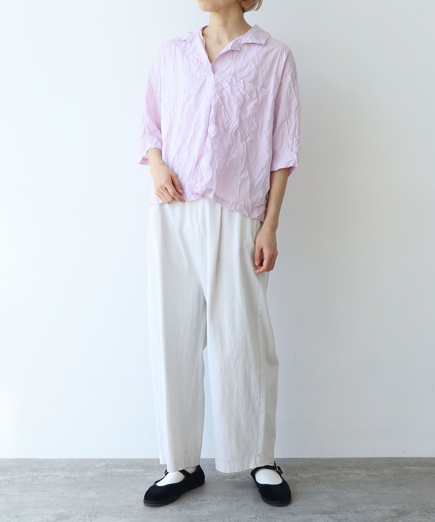 AMBIDEX Store 60/2強撚コットン テーパードパンツ(S コン): yuni